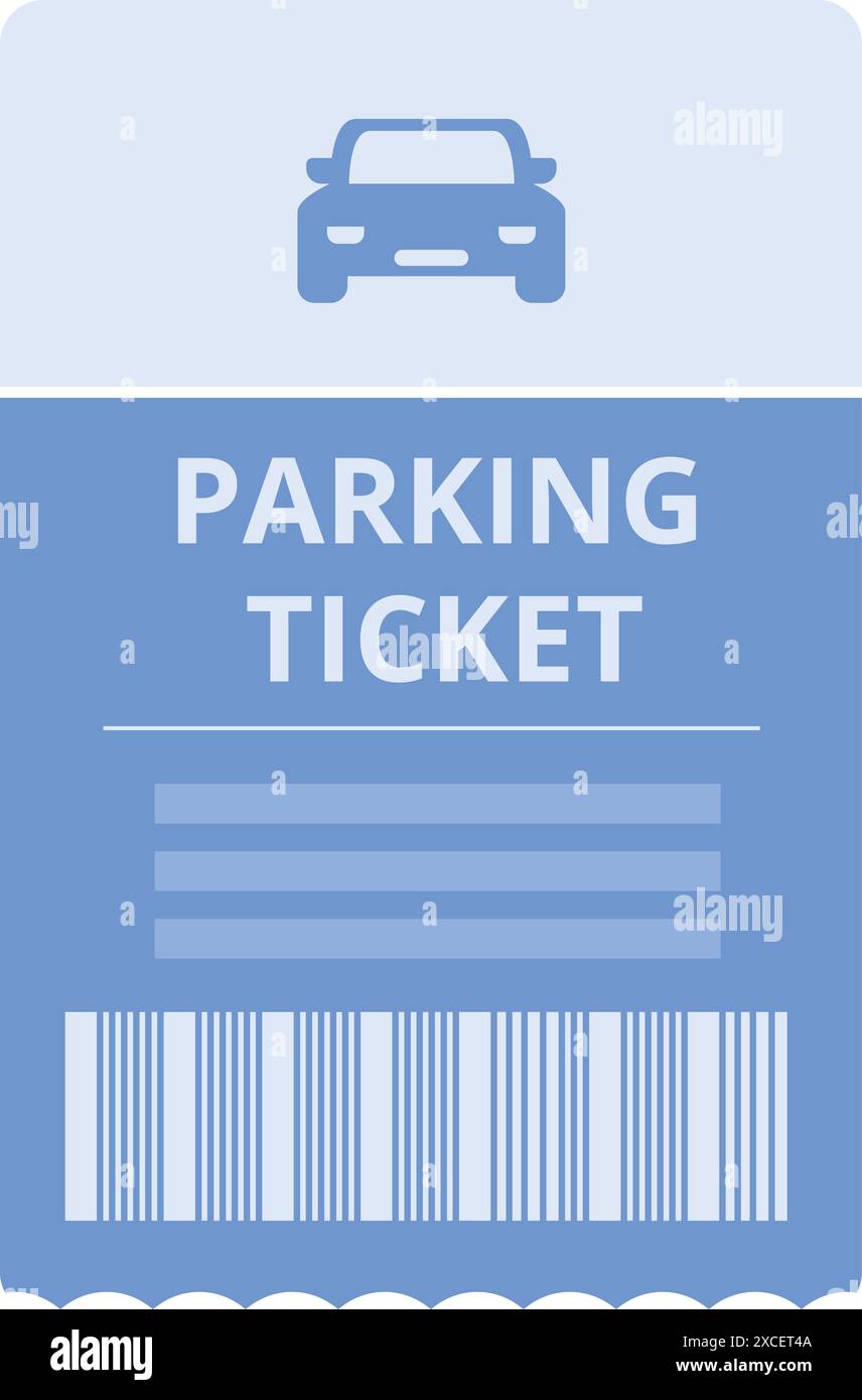 Ticket de parking bleu indiquant une amende pour place de parking illégale Illustration de Vecteur