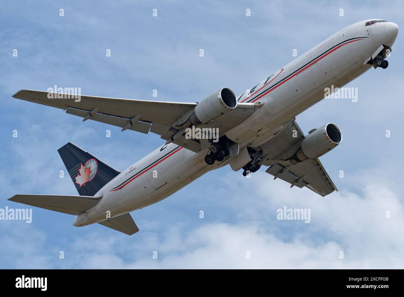 Boeing 767-300 Cargojet vu au départ de l'aéroport d'Adélaïde. Banque D'Images