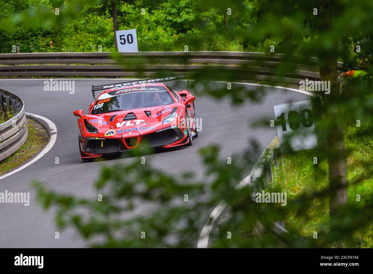 #108, Igor STEFANOVSKI, Skopje, Ferrari 488 Challenge Evo, MKD GER, FIA European Hill Climb Championship, Round 5 - Allemagne, ADAC Glasbachrennen, Steinbach, 14-16.06.2024 Foto : Eibner-Pressefoto/Martin Herbst Banque D'Images