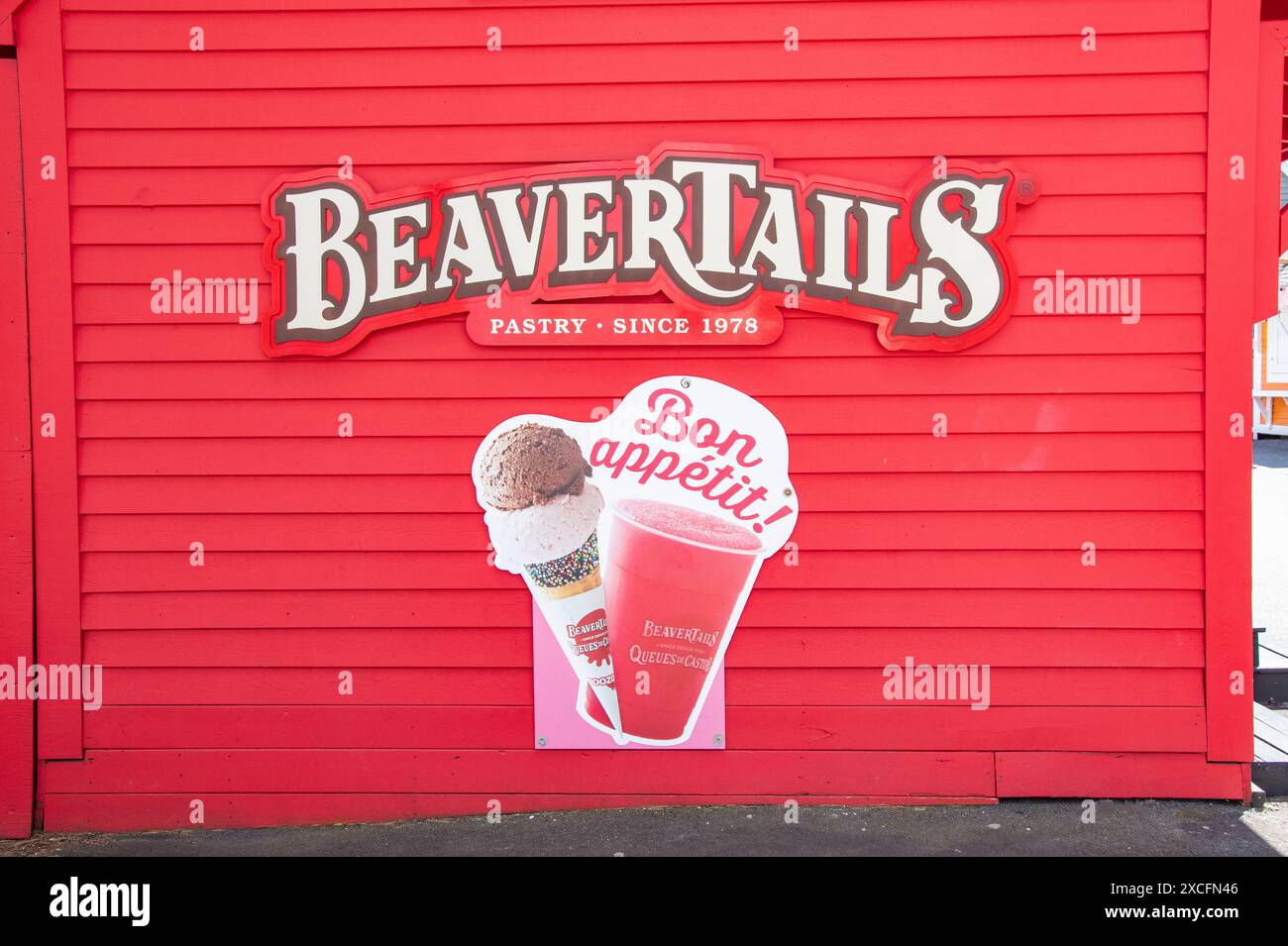 Enseigne Beaver Tails sur la promenade riveraine à Halifax, Nouvelle-Écosse, Canada Banque D'Images