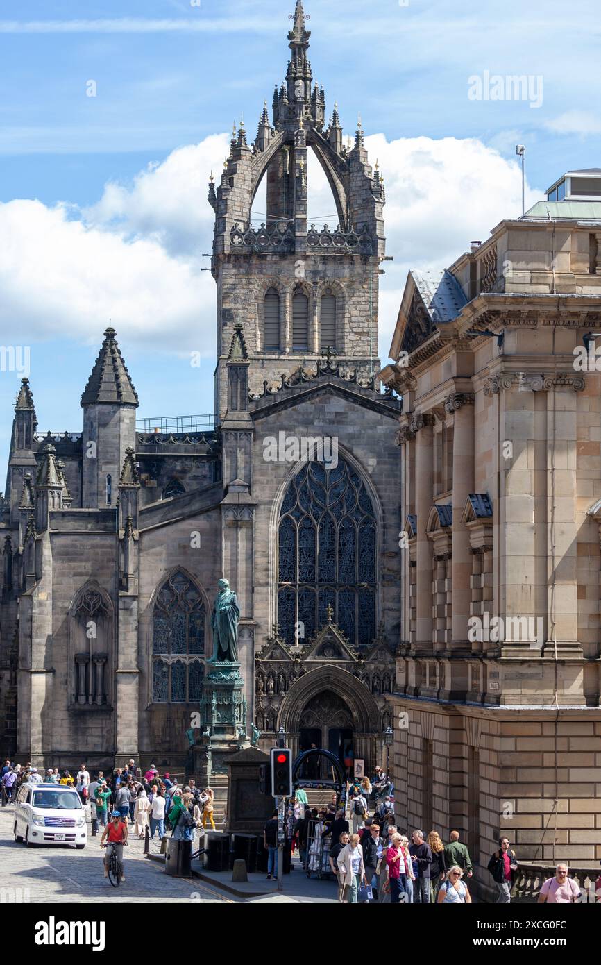 St Giles' Cathedral, ou High Kirk of Edinburgh, est une église paroissiale de l'Église d'Écosse dans la vieille ville d'Édimbourg Banque D'Images