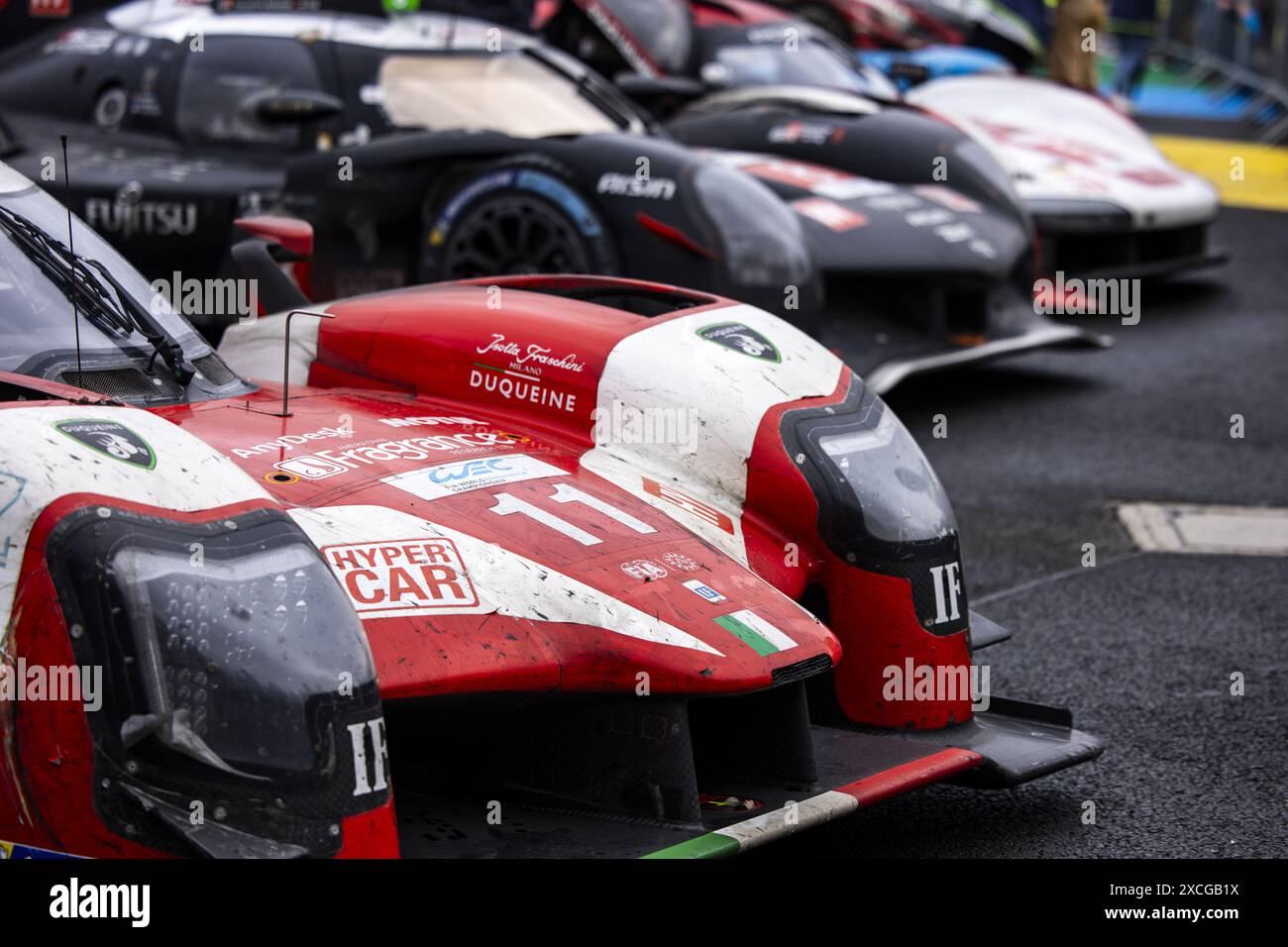 Sur le podium des 24 heures du Mans 2024, 4ème manche du Championnat du monde d'Endurance FIA 2024, sur le circuit des 24 heures du Mans, du 15 au 16 juin 2024 au Mans, France Banque D'Images