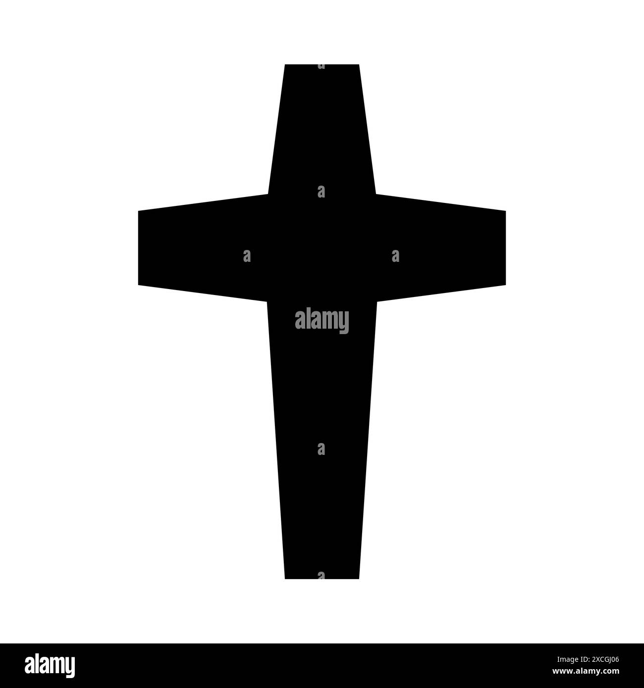Icône de croix, symbole chrétien, forme de contour Illustration de Vecteur