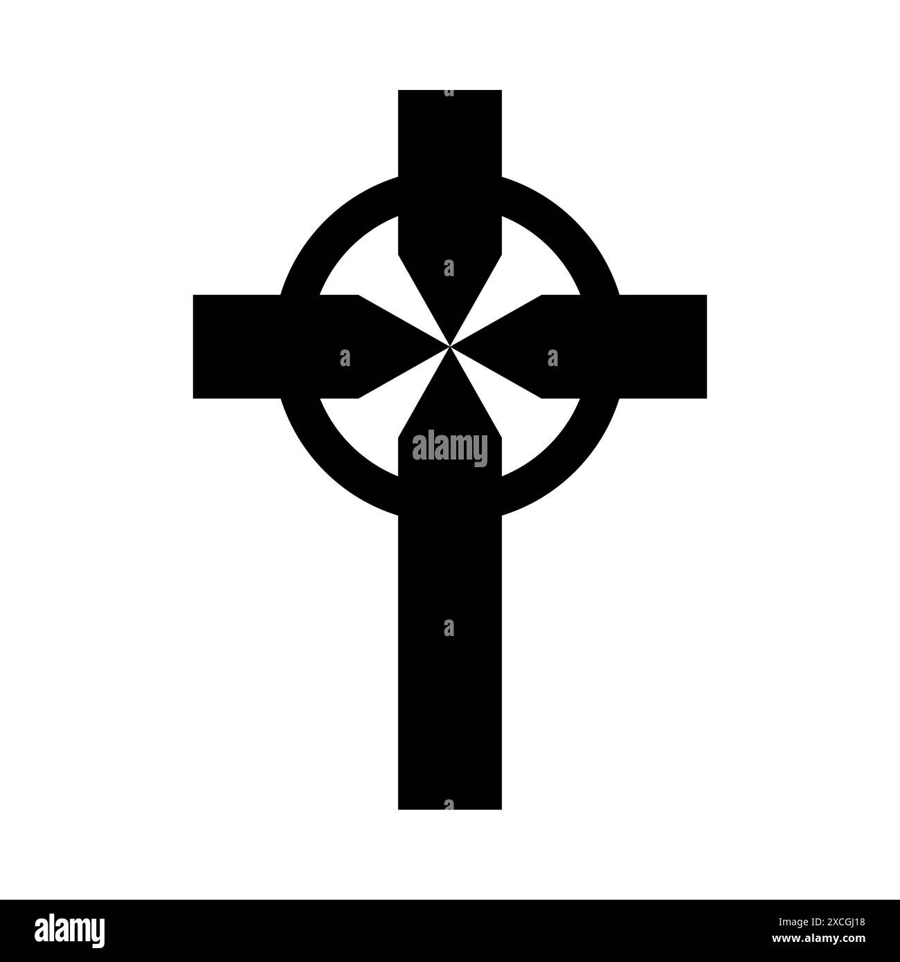 Icône de croix celtique, symbole de croix chrétienne, forme de contour Illustration de Vecteur