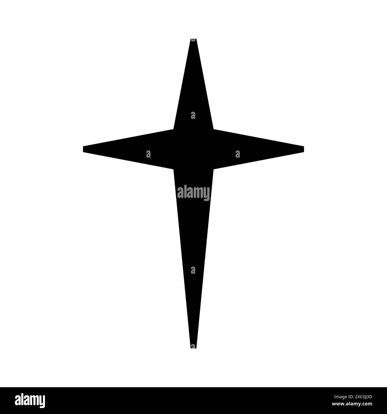 Icône de croix, symbole chrétien, forme de contour Illustration de Vecteur