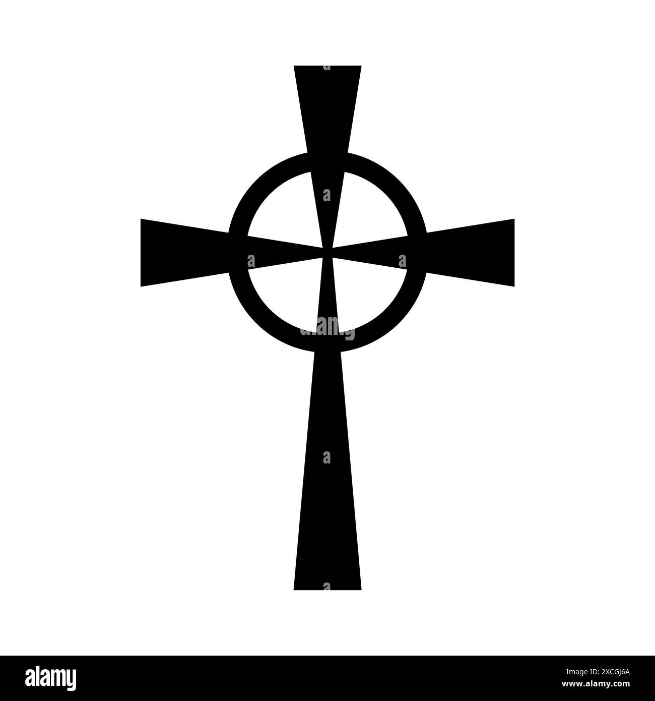 Icône de croix celtique, symbole de croix chrétienne, forme de contour Illustration de Vecteur