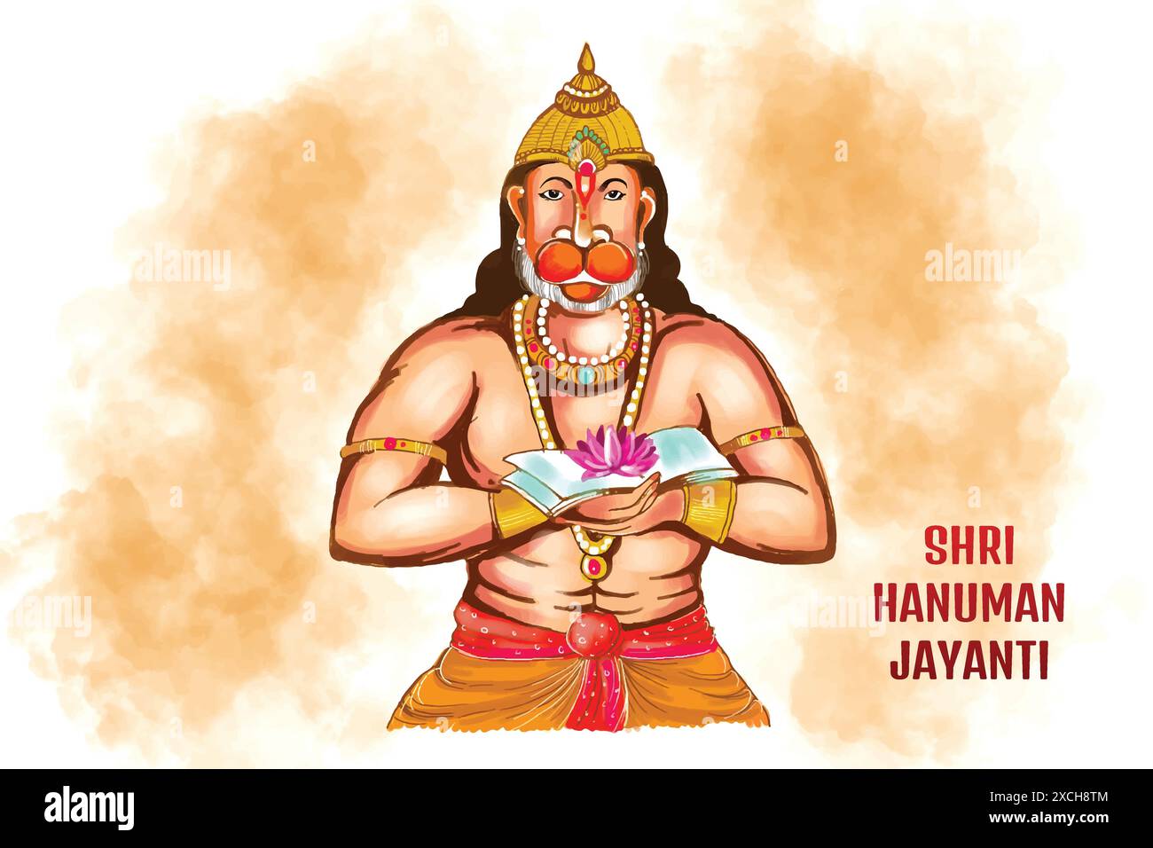 Jay shri RAM Happy hanuman jayanti fond de carte de festival Illustration de Vecteur