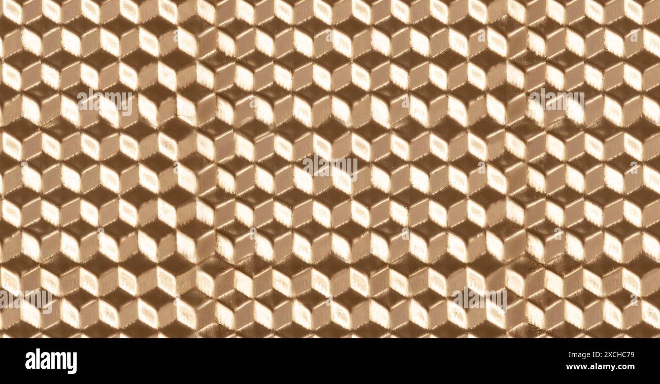 Modèle sans couture avec texture carrée ou en forme de diamant, abstrait de couleur dorée Banque D'Images