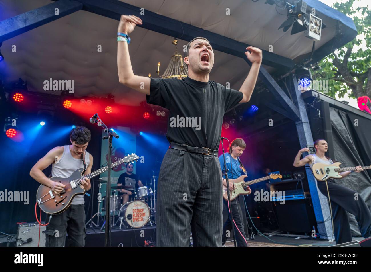 Die Irische Band Gurriers live beim Orange Blossom Special Festival, Beverungen, Deutschland | Irish Band Gurriers live at the Orange Blossom Speci Banque D'Images