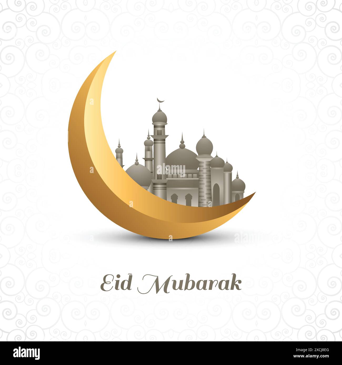 Eid moubarak lune et fond de festival de mosquée Illustration de Vecteur