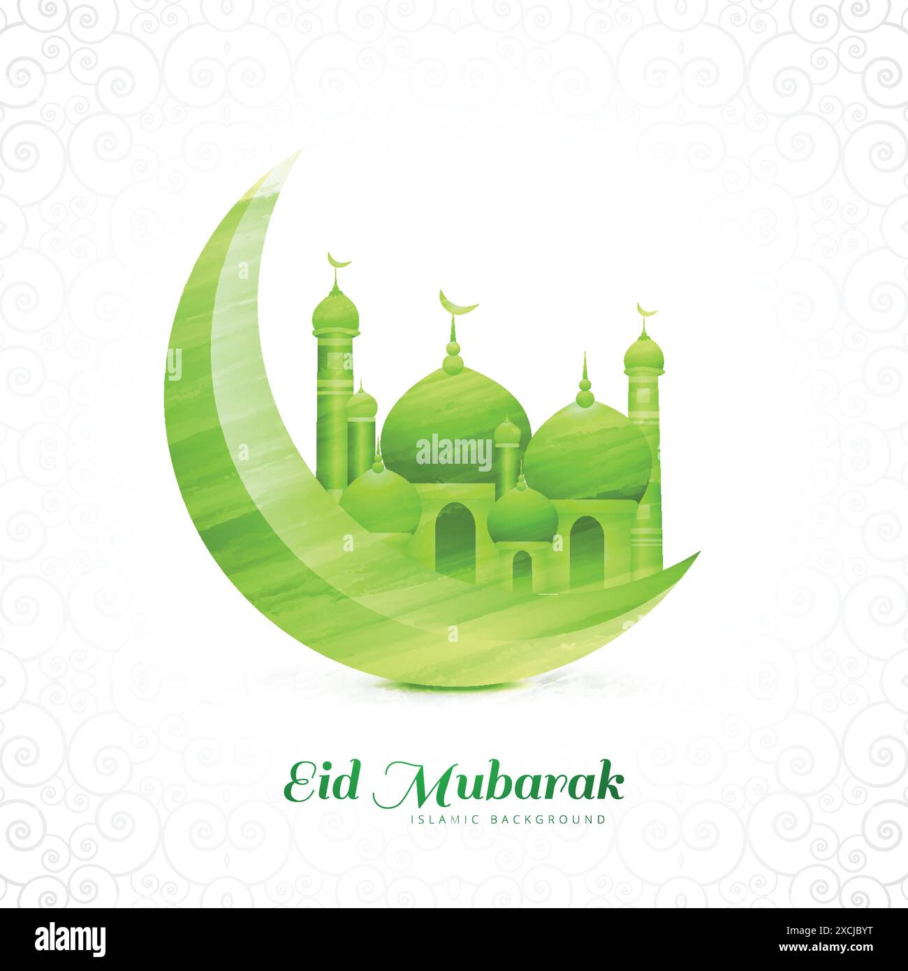 Eid moubarak festival de lune islamique et fond de carte de mosquée Illustration de Vecteur