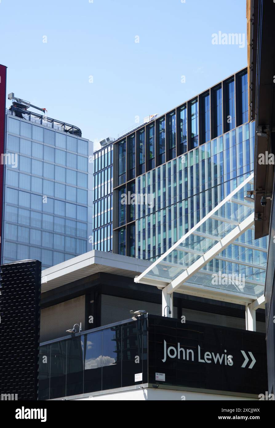 Signalisation pour John Lewis à Westfield Stratford, East London. Banque D'Images