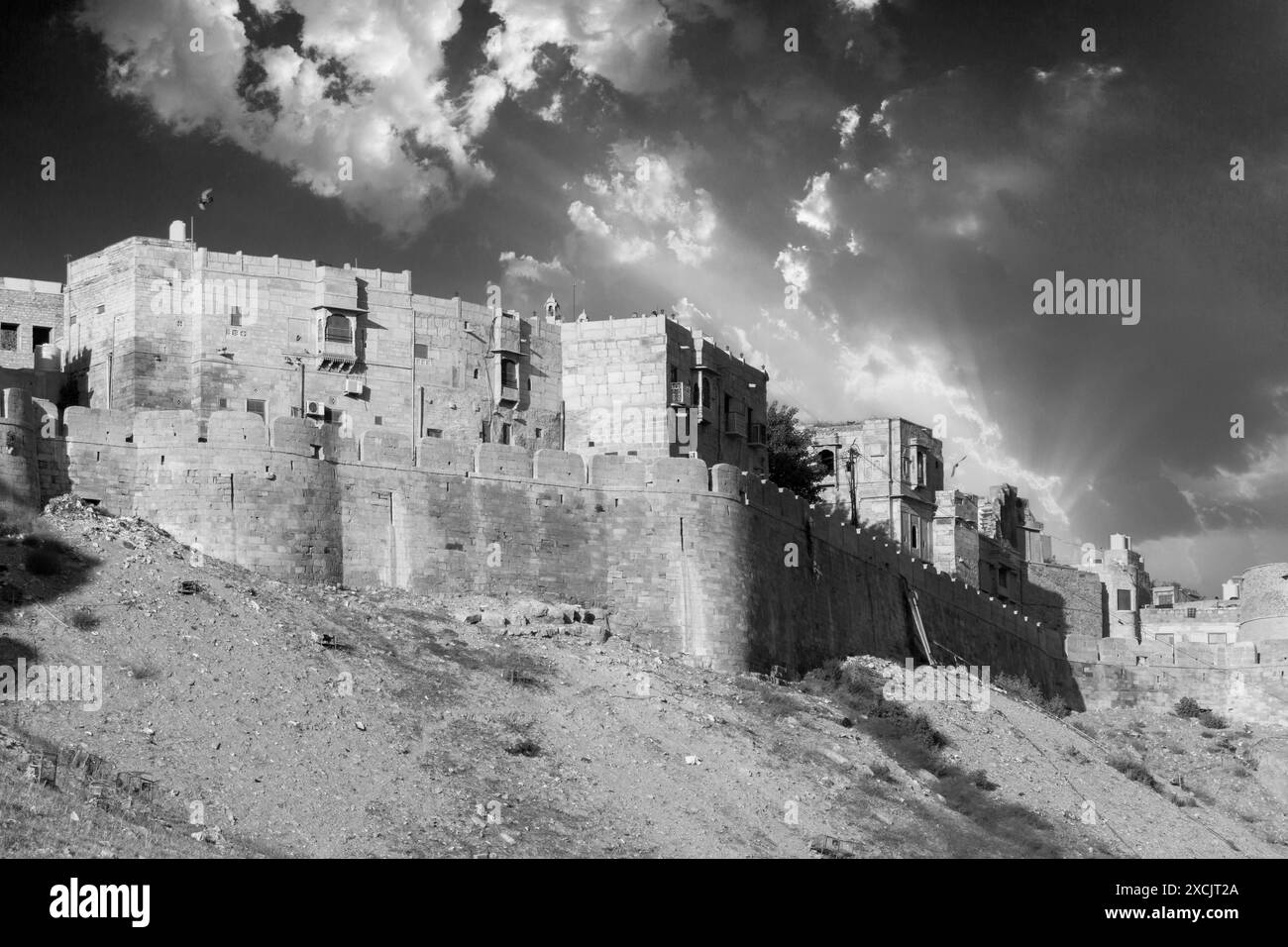Vue sur le fort historique de Jaisalmer au Rajasthan, en Inde Banque D'Images