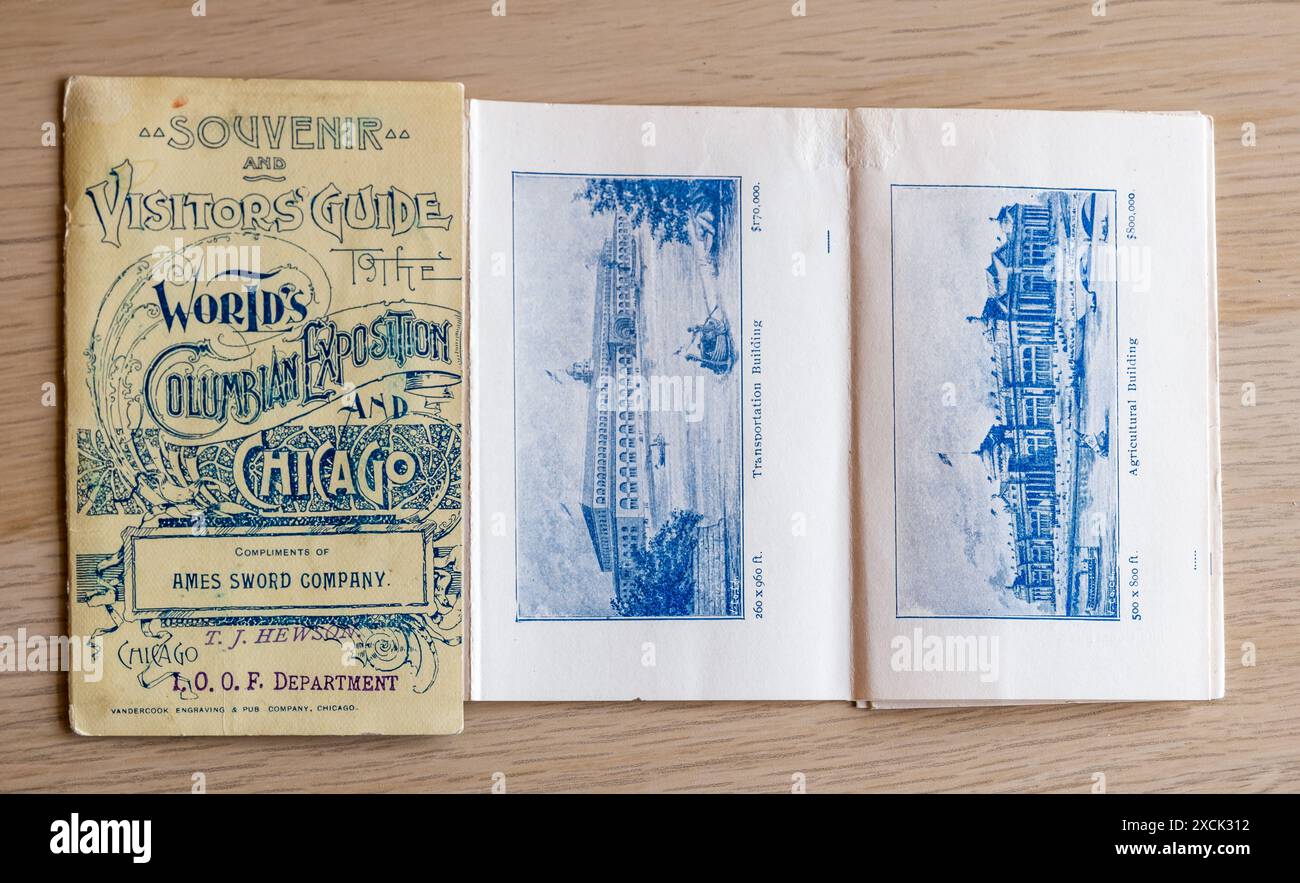 Guide photo souvenir de l'exposition universelle de Chicago ou de l'exposition universelle colombienne de 1893 en Amérique Banque D'Images