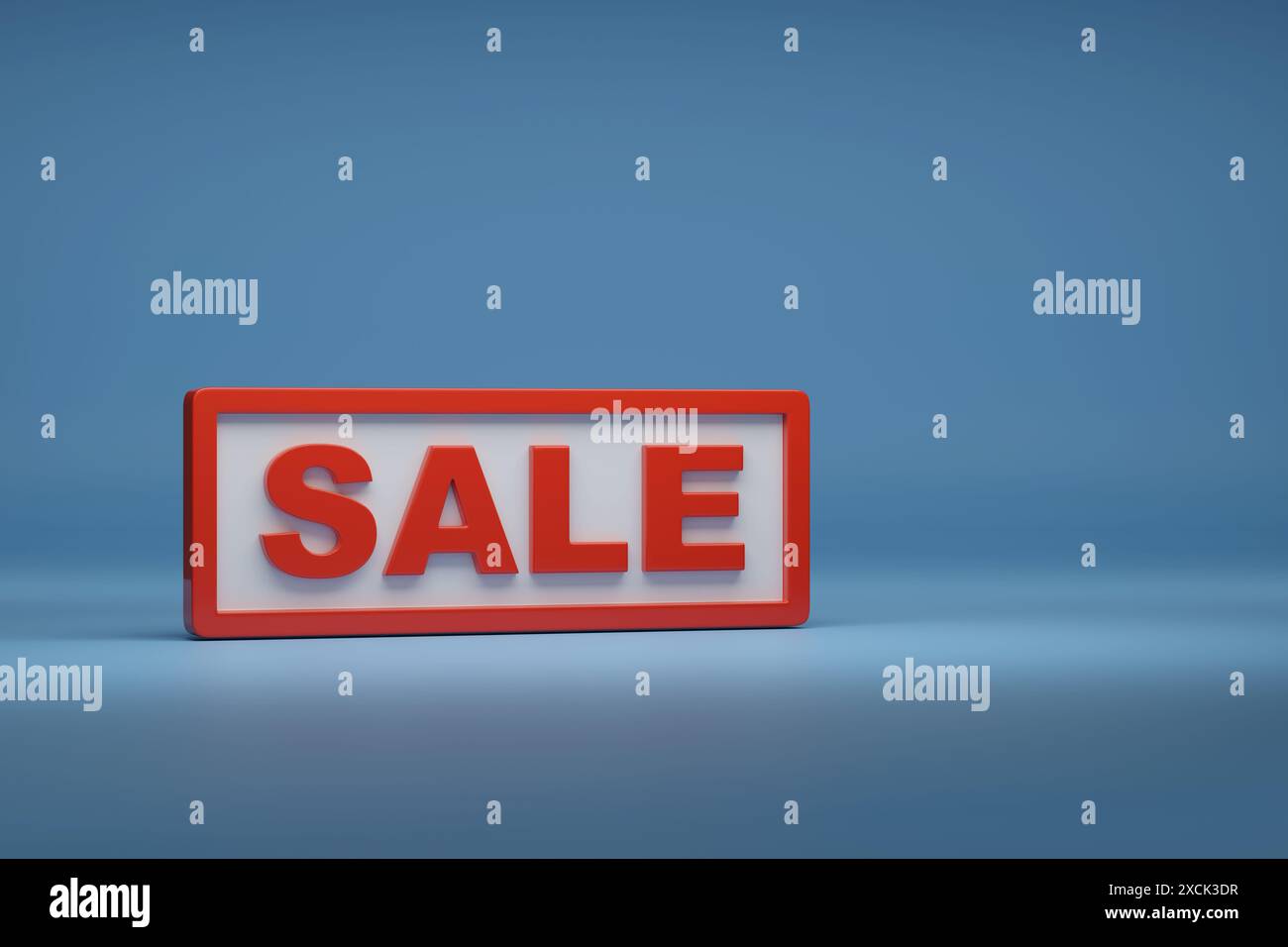 Espace de copie blanche pour affiche de solde tridimensionnelle. illustration 3d. Banque D'Images