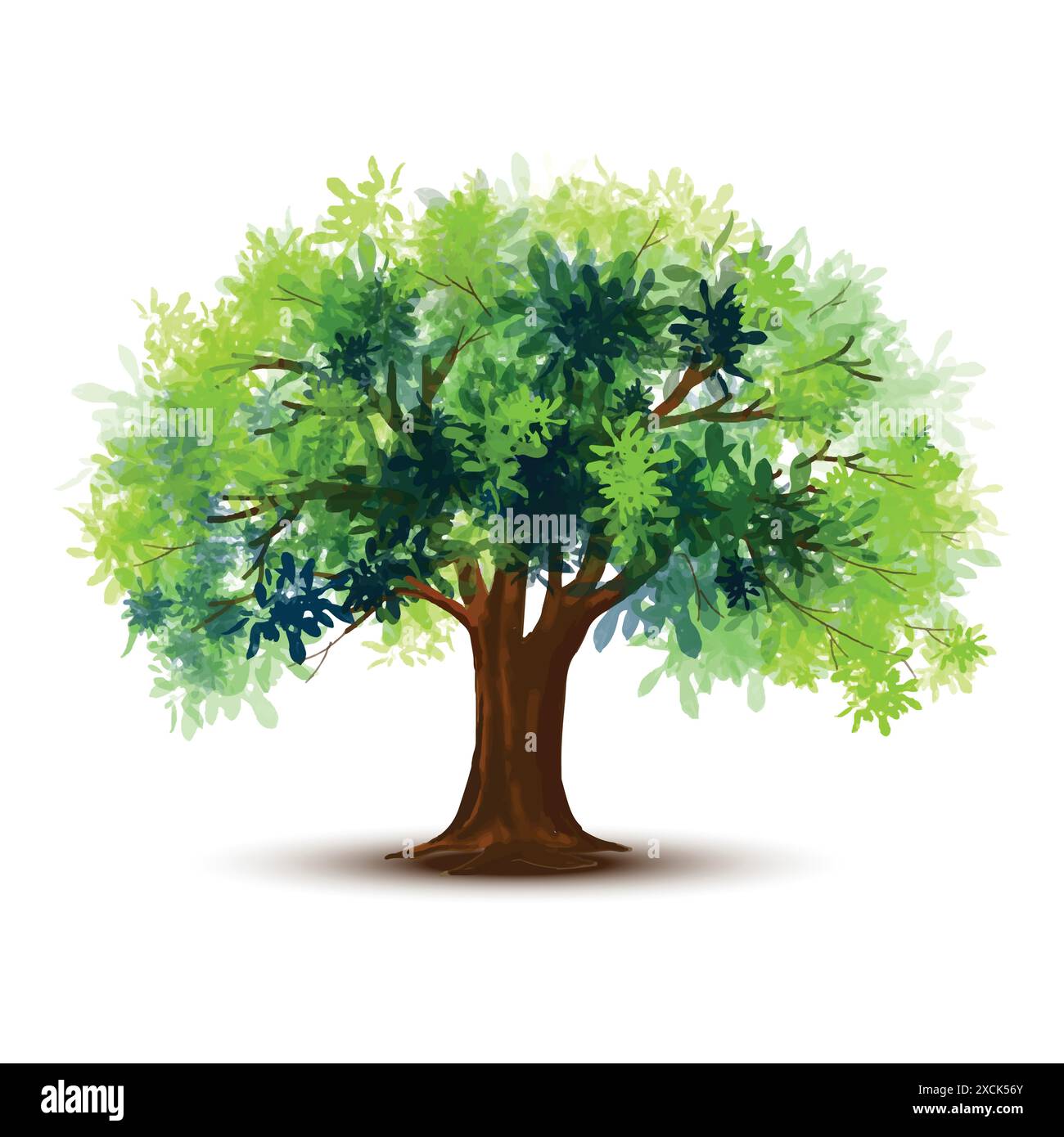 Un arbre isolé sur fond blanc Illustration de Vecteur