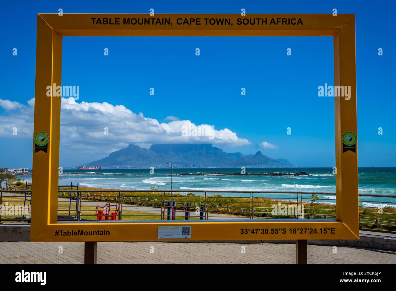 Vue de Big Bay Blouberg sur table Mountain au Cap, Afrique du Sud. Banque D'Images