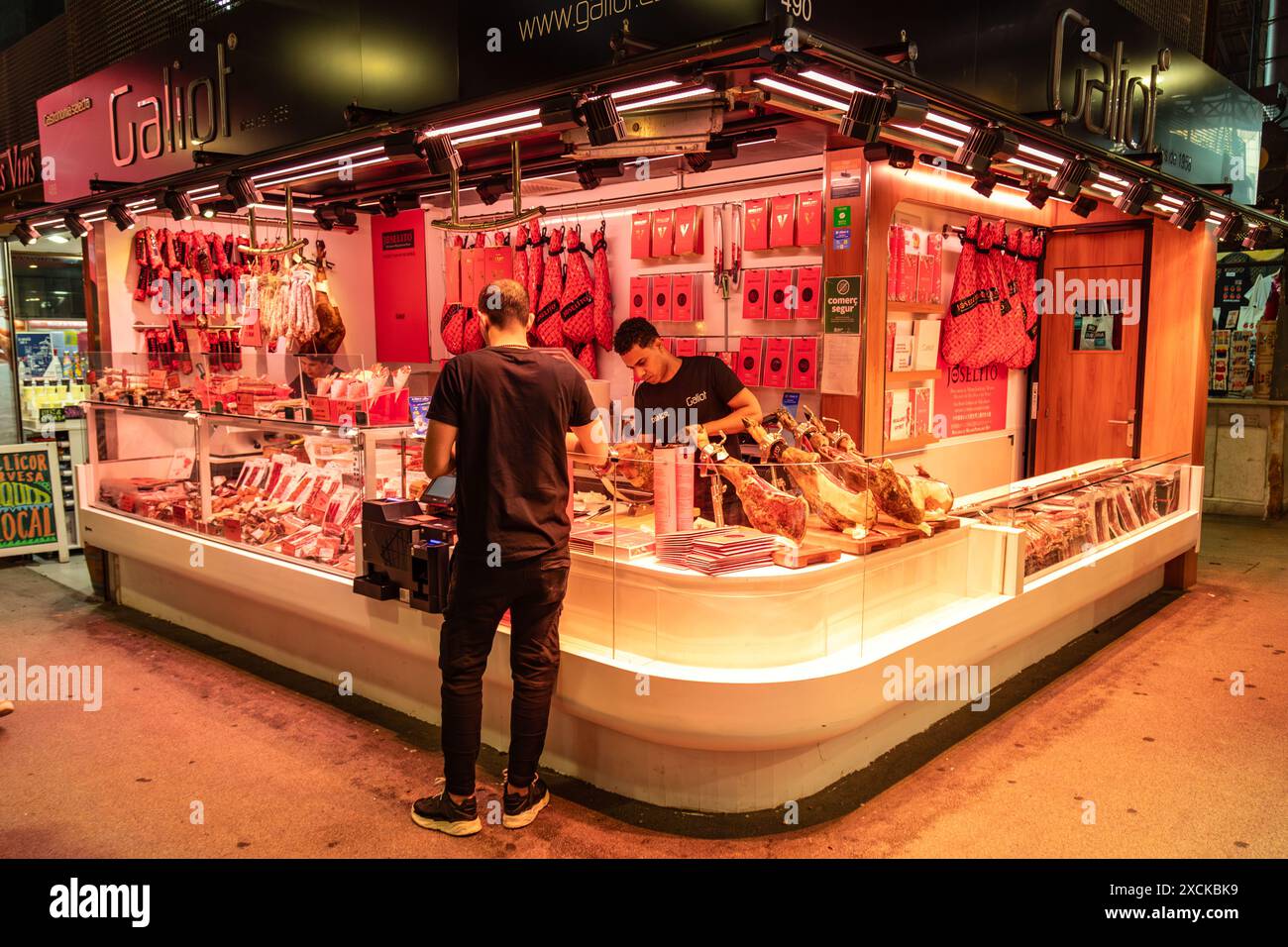 Marché de la Boqueria - Mercat Boqueria Barcelone, Catalogne, Espagne. Banque D'Images