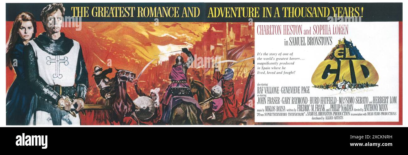 1961 affiche du film El CID, réalisé par Anthony Mann Banque D'Images