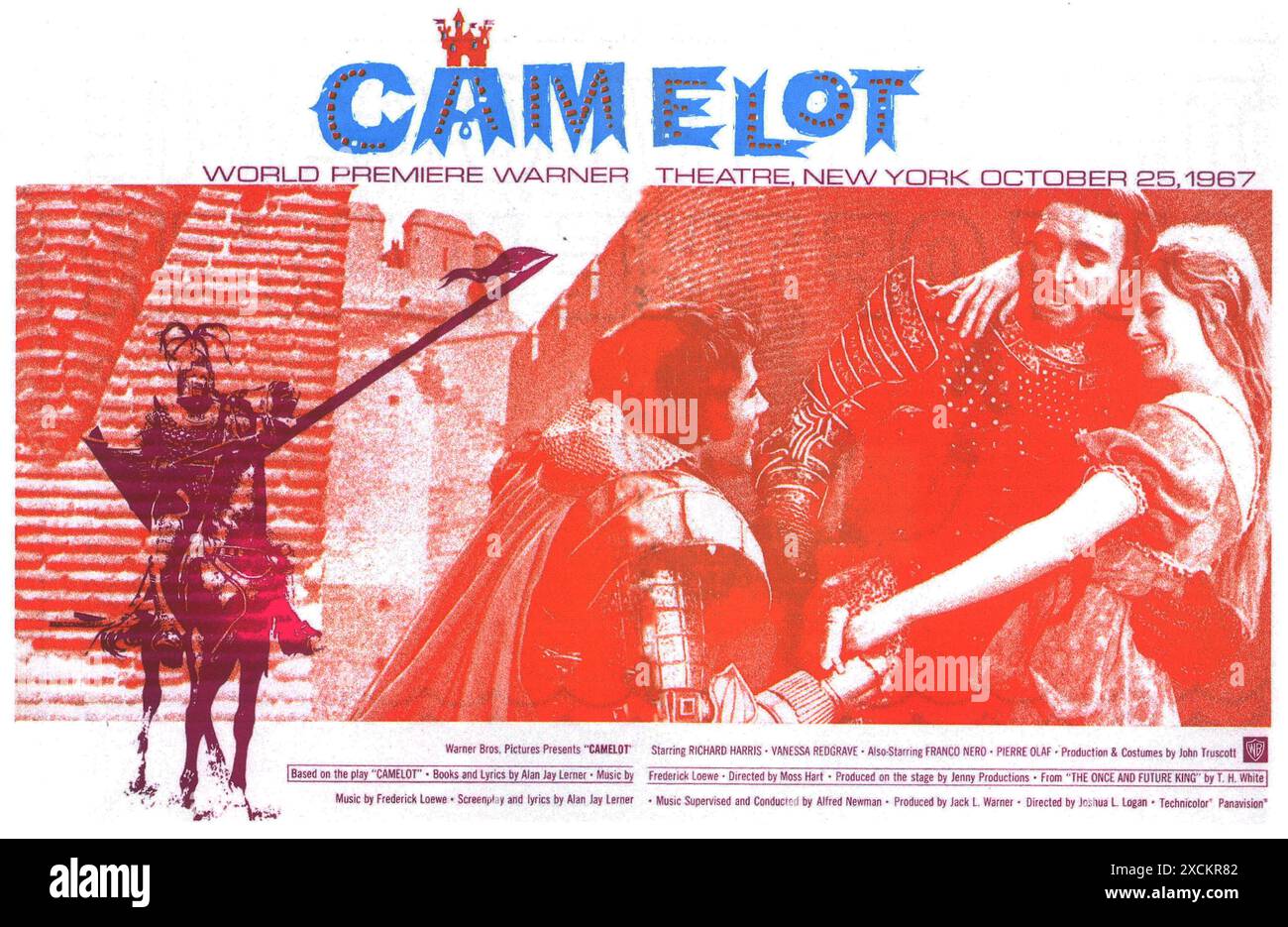 Affiche du film Camelot de 1967, réalisé par Joshua Logan, avec Richard Harris et Vanessa Redgrave Banque D'Images Affiche du film Camelot de 1967, réalisé par Joshua Logan, avec Richard Harris et Vanessa Redgrave Banque D'Images