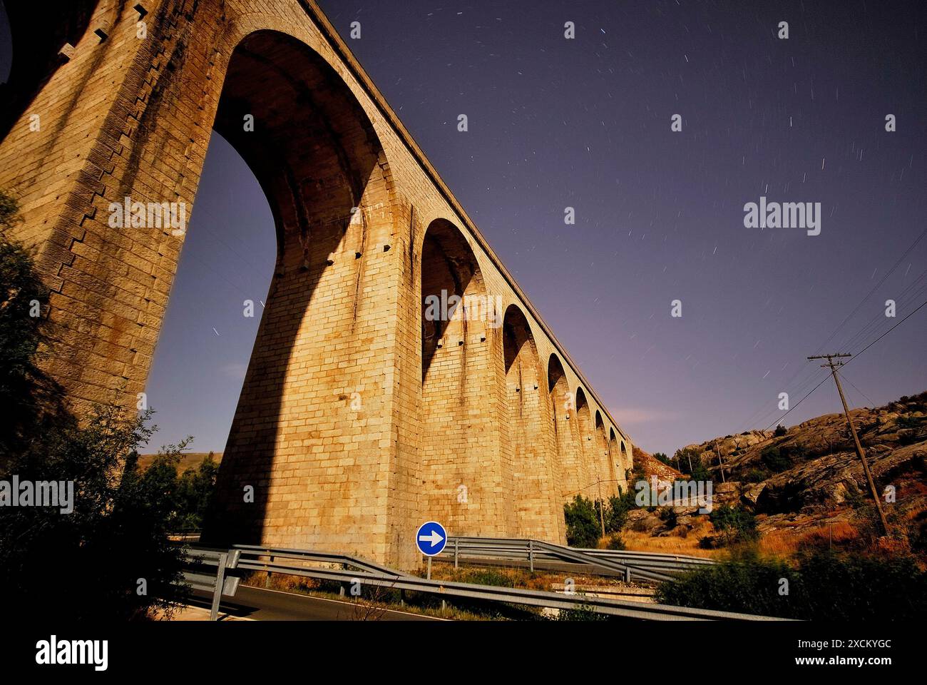 Viaduc de Bustarviejo, Madrid, Espagne Banque D'Images