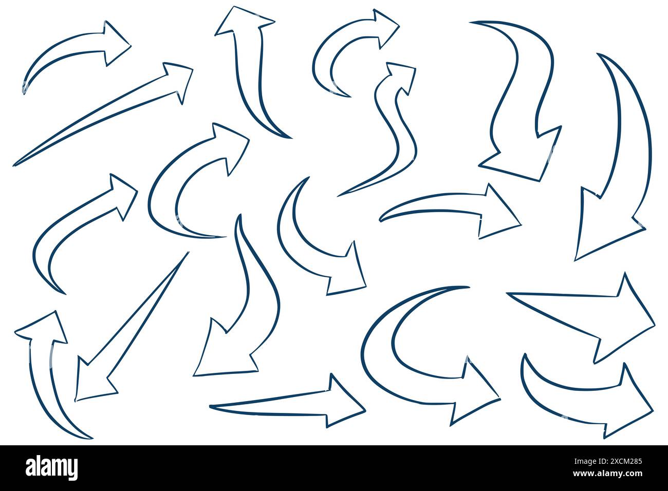 Dessiner à la main différentes flèches dessiner la conception de l'ensemble d'esquisse Illustration de Vecteur