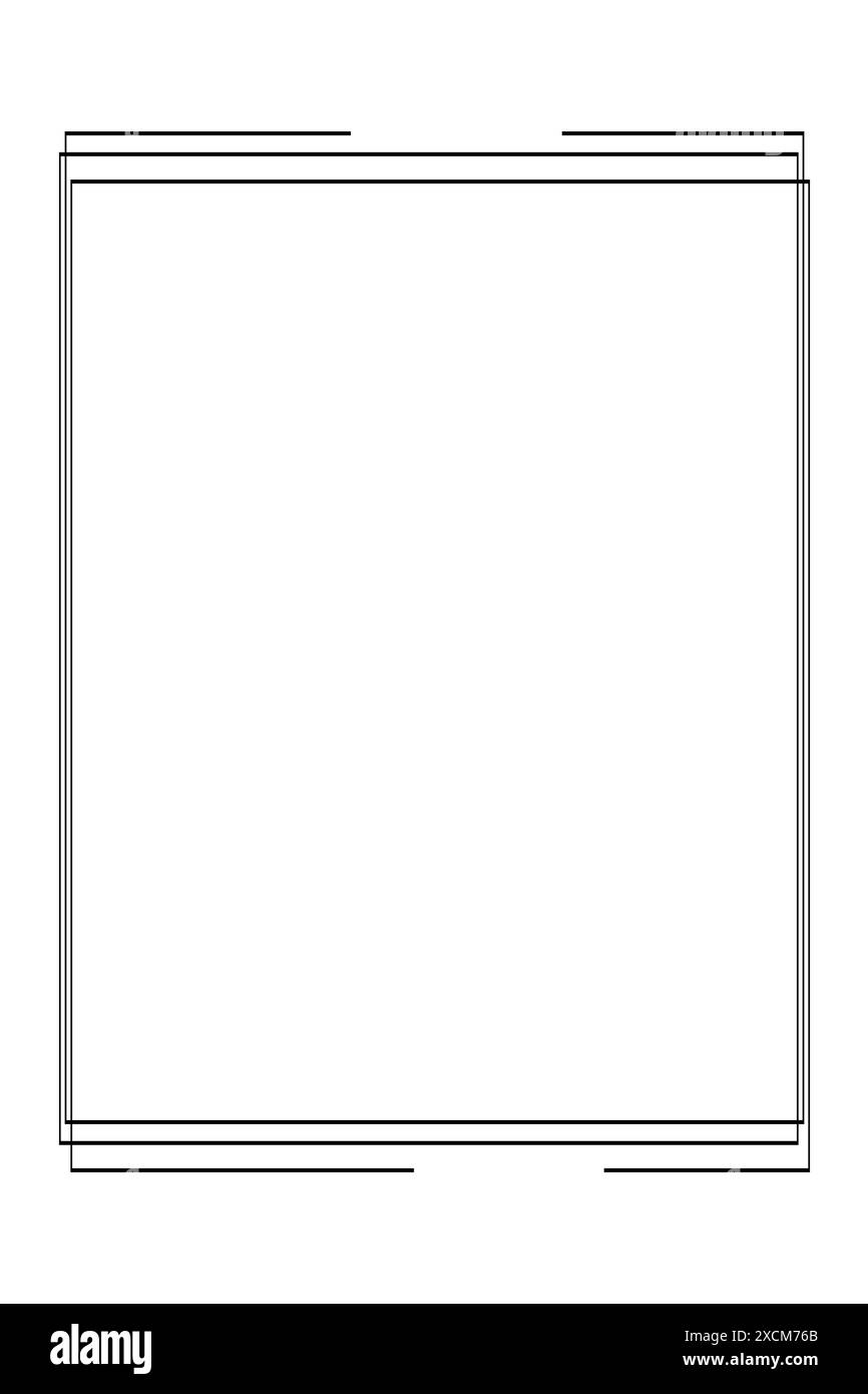 Page d'illustration de ligne de cadre de bordure sur fond blanc. Illustration de Vecteur