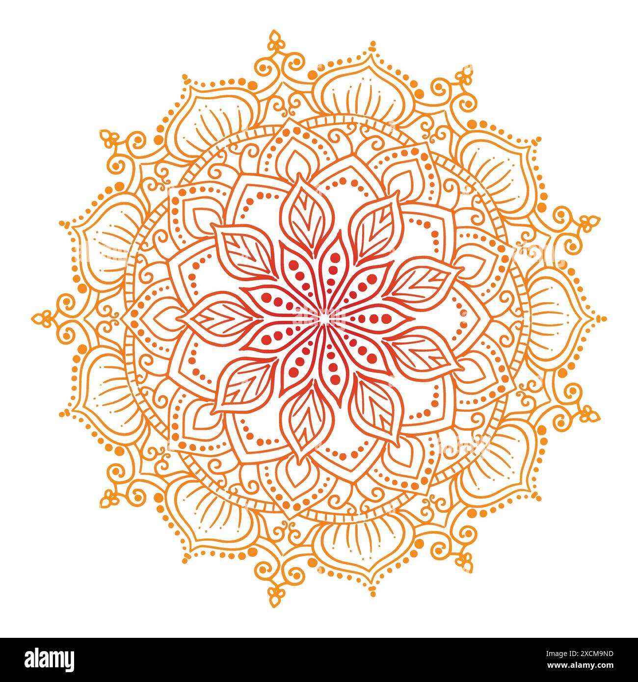 Mandala doré décoratif sur fond blanc Illustration de Vecteur