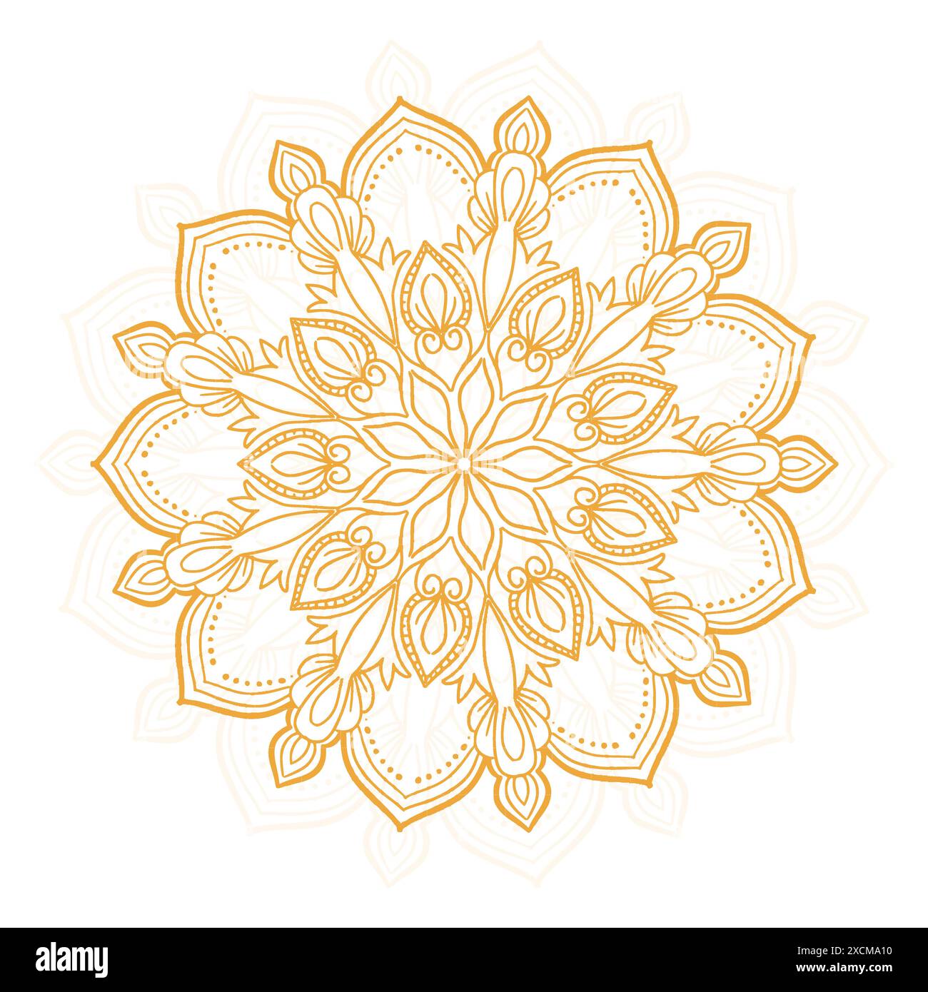 Mandala doré décoratif sur fond blanc Illustration de Vecteur