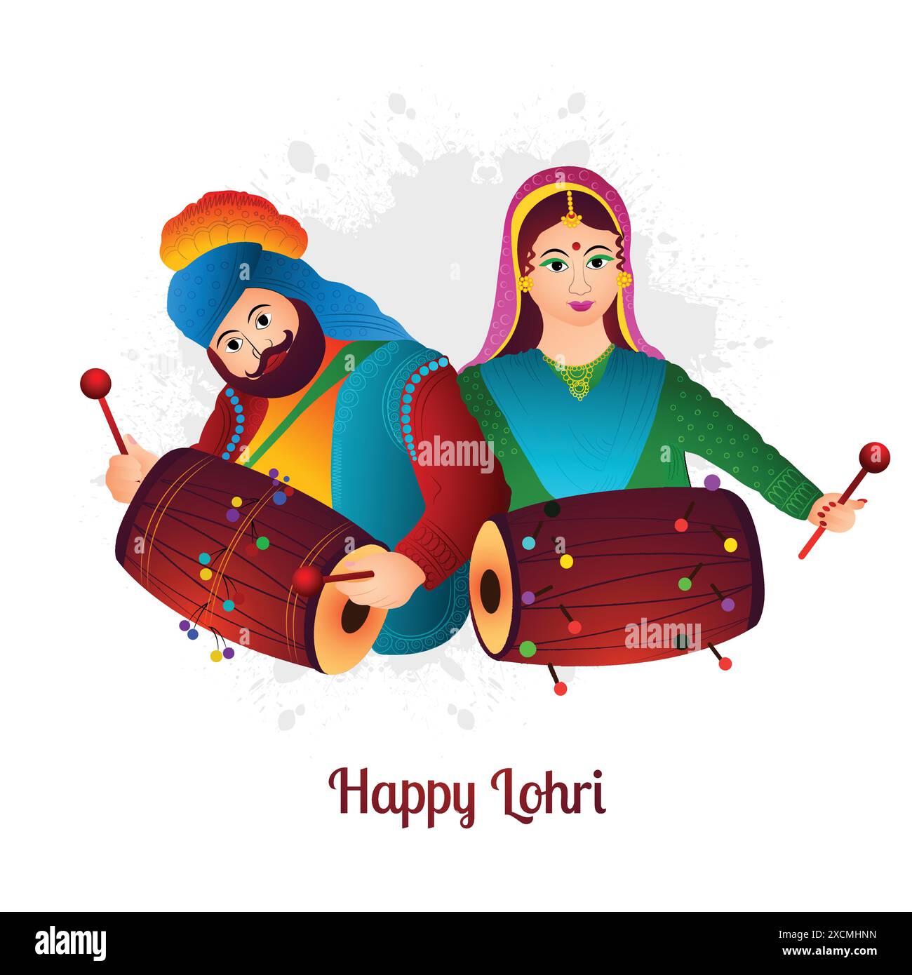 Illustration du festival Happy lohri de fond de carte punjabi Illustration de Vecteur