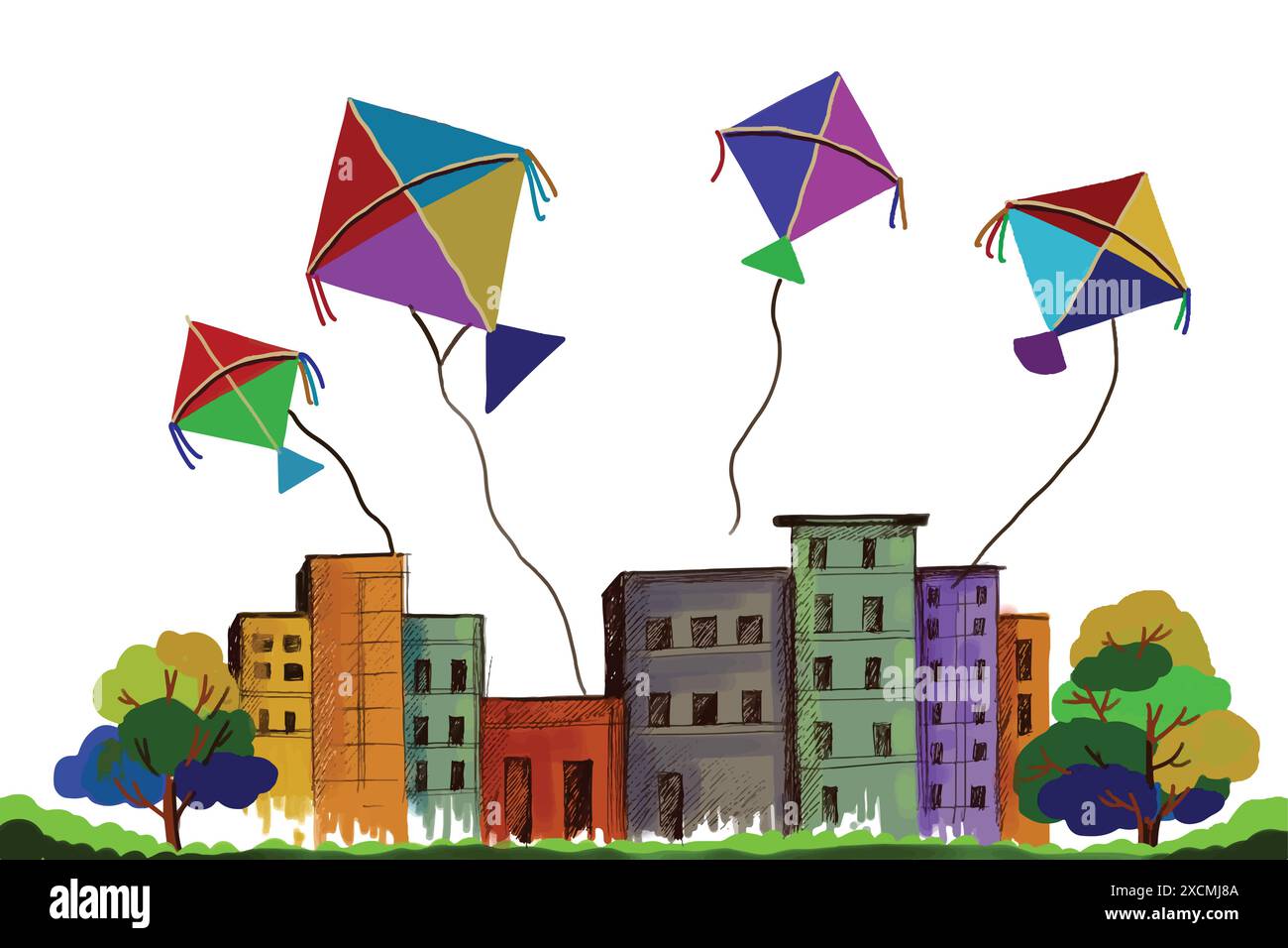 Heureux makar sankranti vacances inde fond de festival Illustration de Vecteur