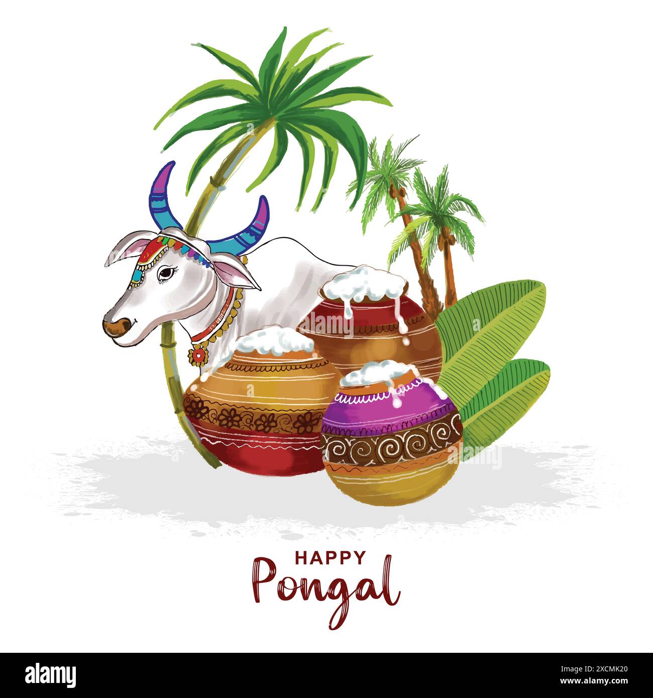 Fond de carte de festival pongal heureux Illustration de Vecteur