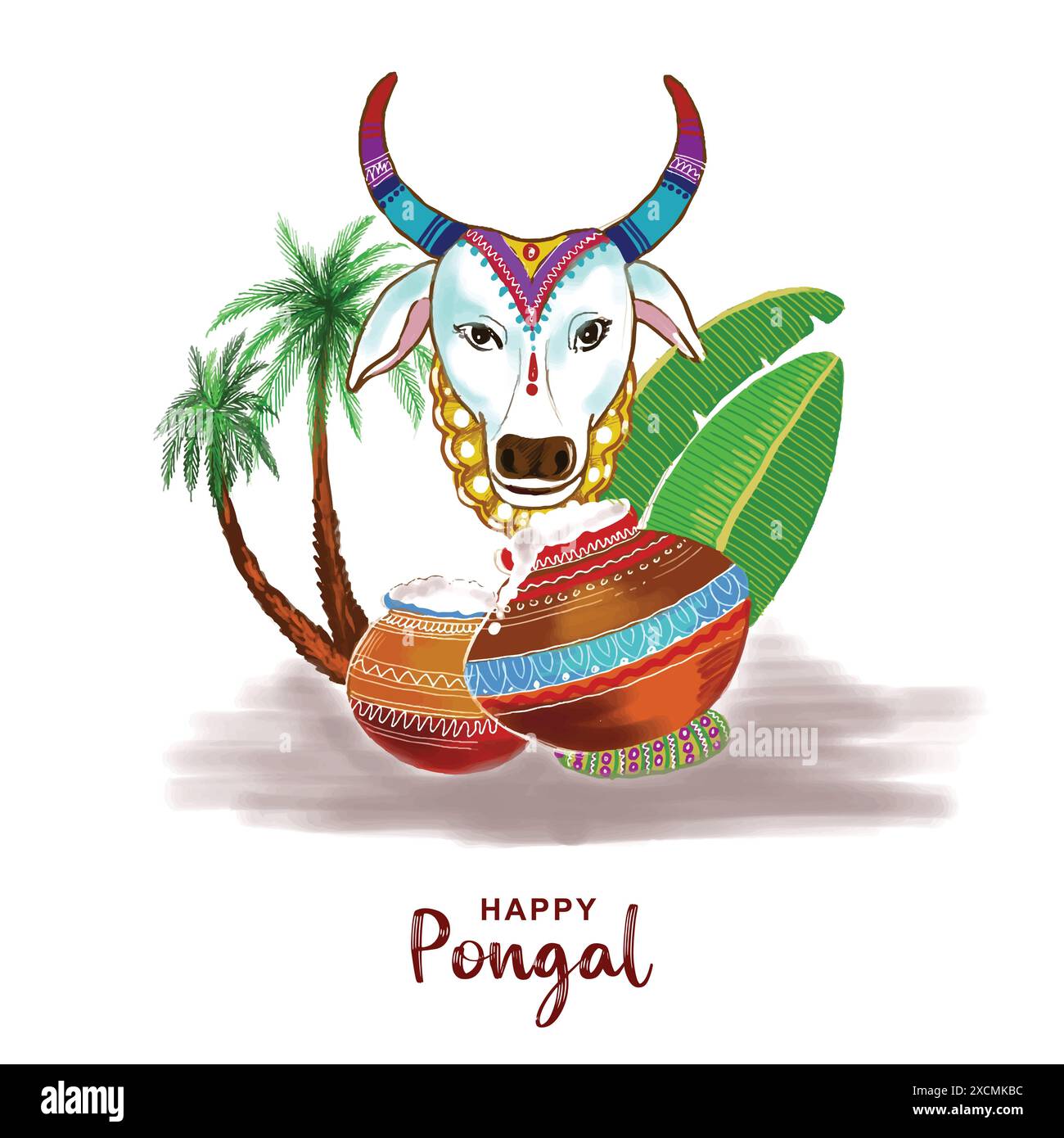 Fond de célébration de festival pongal heureux Illustration de Vecteur
