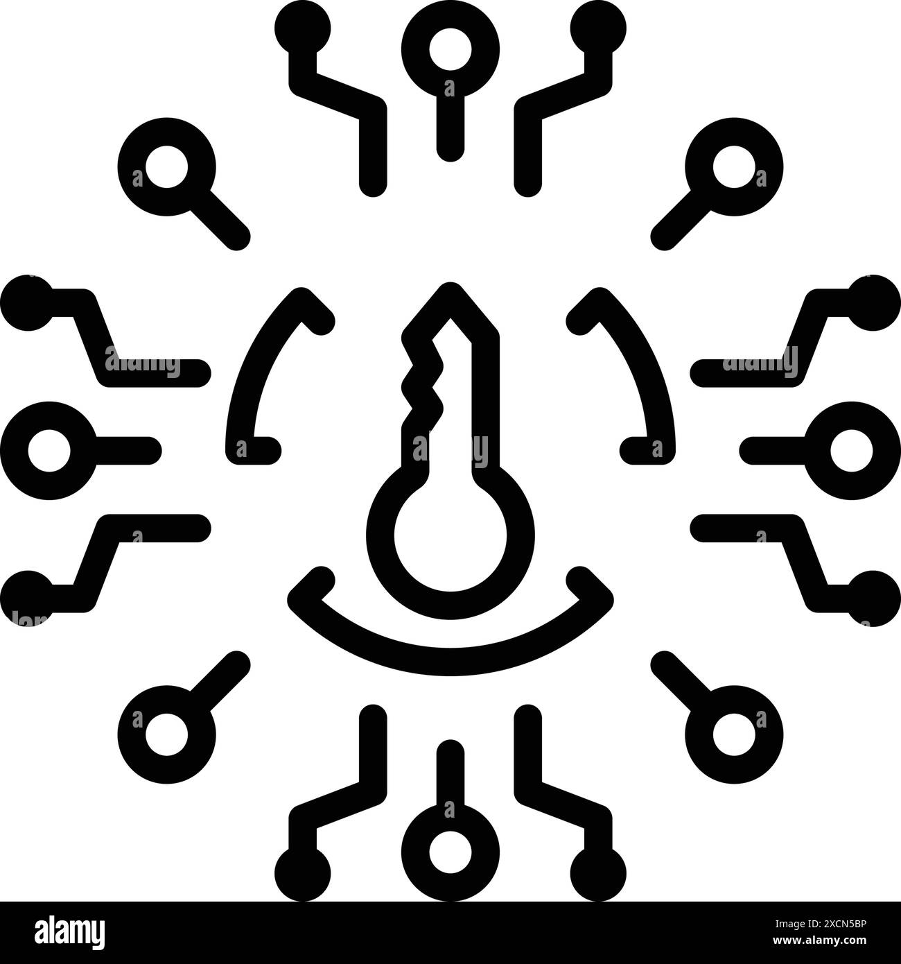 Icône de cryptage, clé Illustration de Vecteur