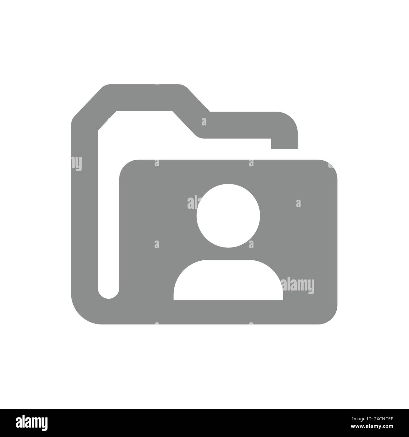 Icône de vecteur de fichier personnel. Données et personne avec symbole de dossier. Illustration de Vecteur