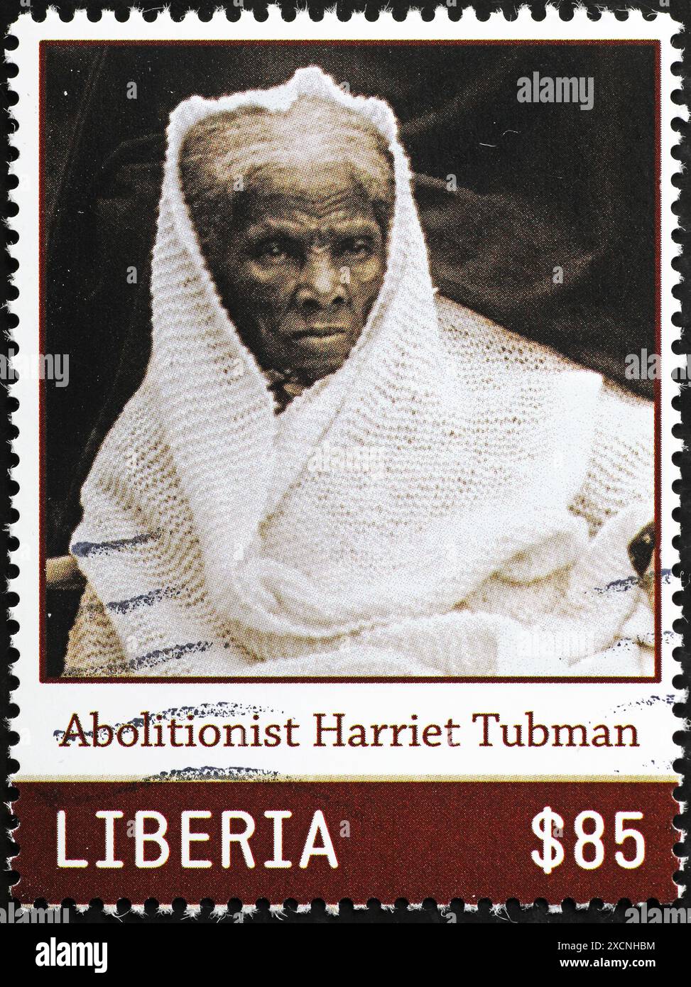 Magnifique portrait d'une vieille Harriet Tubman sur timbre du Liberia Banque D'Images