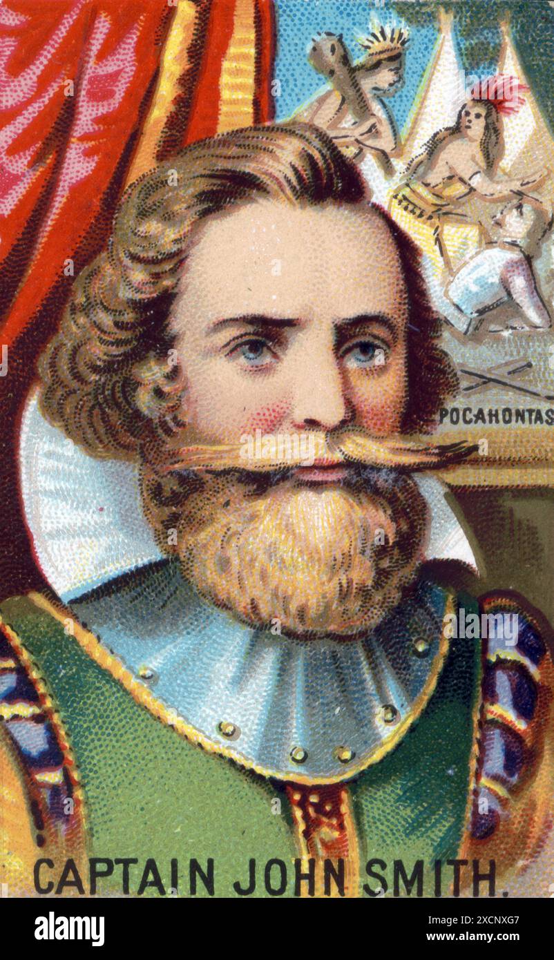 Portrait du capitaine John Smith, l'amiral de Nouvelle Angleterre (1580-1631), un soldat anglais, explorer, et l'auteur. En date du 17e siècle Banque D'Images