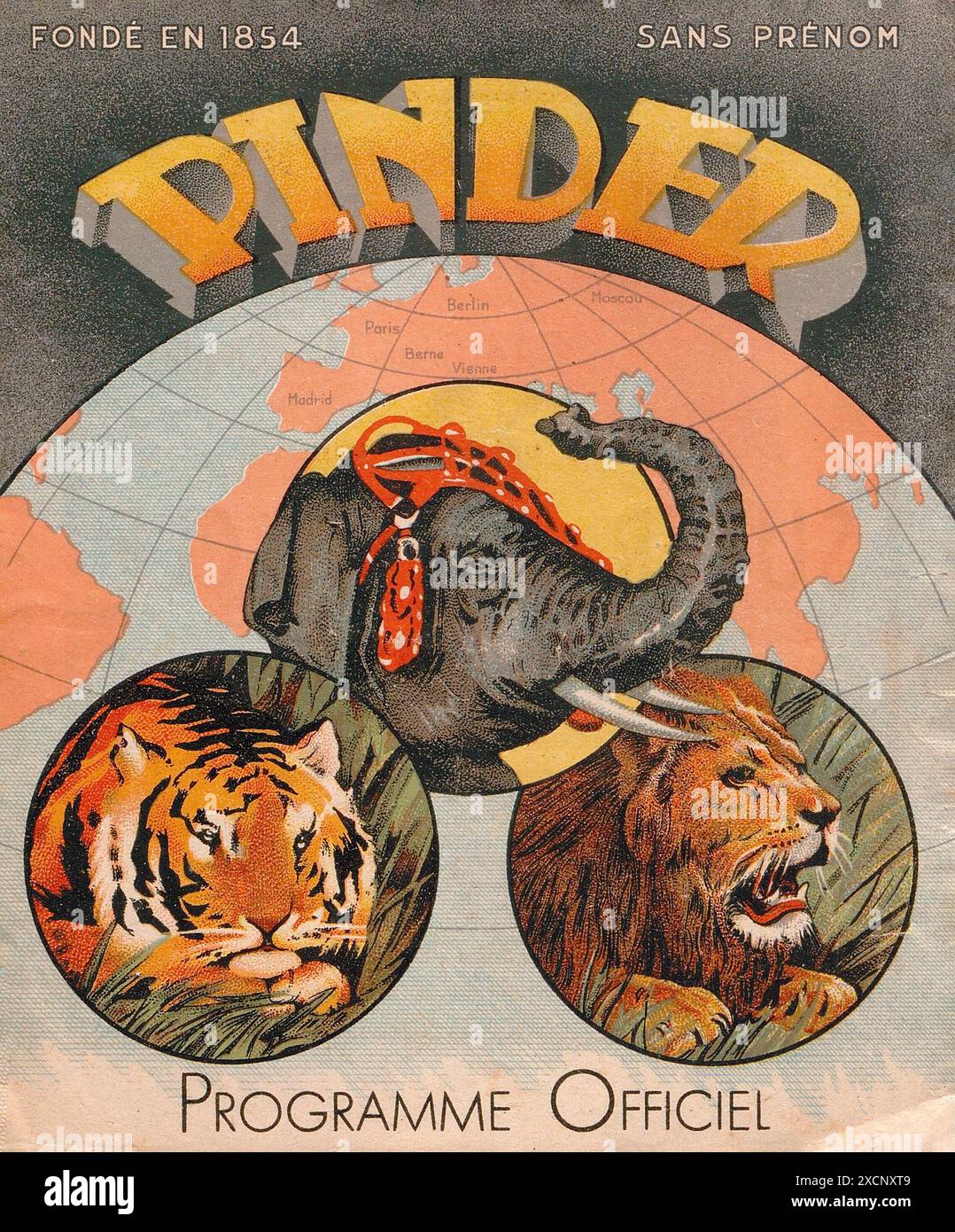 Affiche pour le cirque Pinder, 1947. Collection privée Banque D'Images