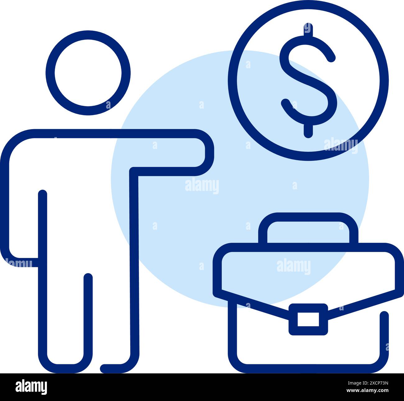 Personne saluant un taxi, une mallette et un signe dollar. Services de transport d'affaires. Icône vectorielle Pixel Perfect Illustration de Vecteur