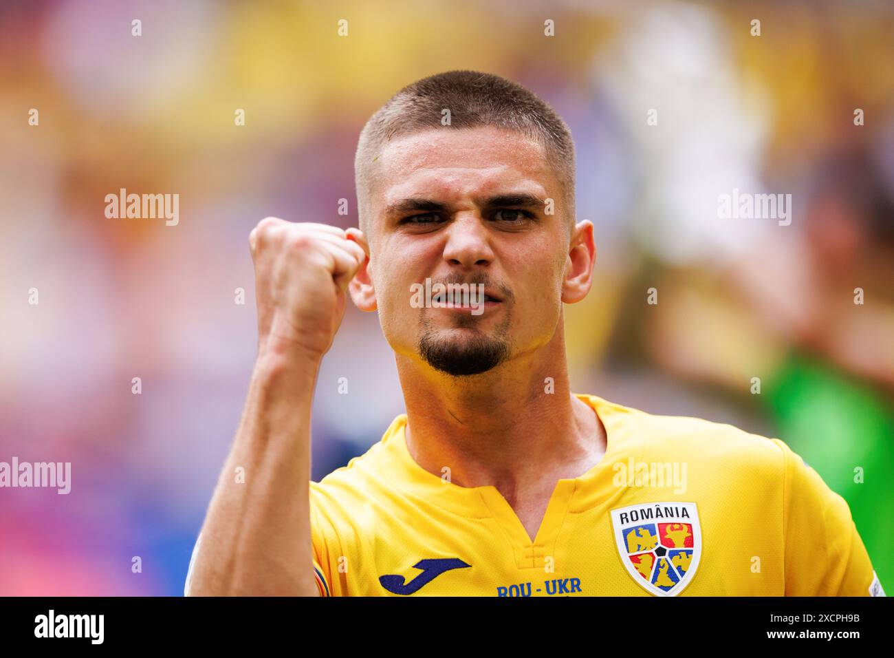 Munich, Allemagne. 17 juin 2024. Razvan Marin (Roumanie) célébrant un but lors du match UEFA Euro 2024 entre les équipes nationales de Roumanie et d'Ukraine à Allianz Arena. Score final ; Roumanie 3:0 Ukraine crédit : SOPA images Limited/Alamy Live News Banque D'Images