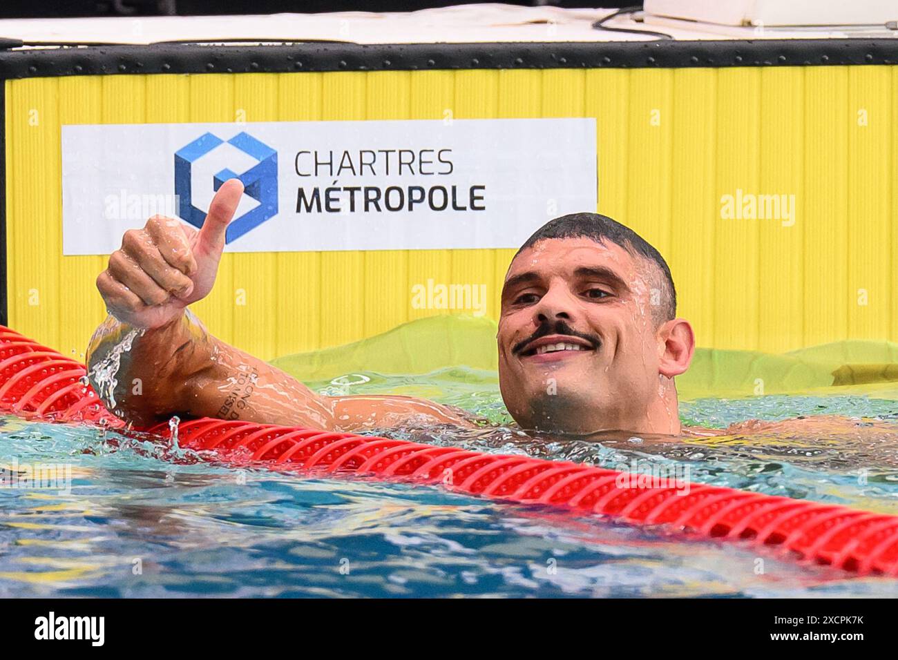 Chartres, France. 18 juin 2024. Florent Manaudou participe aux Championnats de France de natation 2024 à Chartres, France, le 18 juin 2024. Photo de Laurent Zabulon/ABACAPRESS. COM Credit : Abaca Press/Alamy Live News Banque D'Images