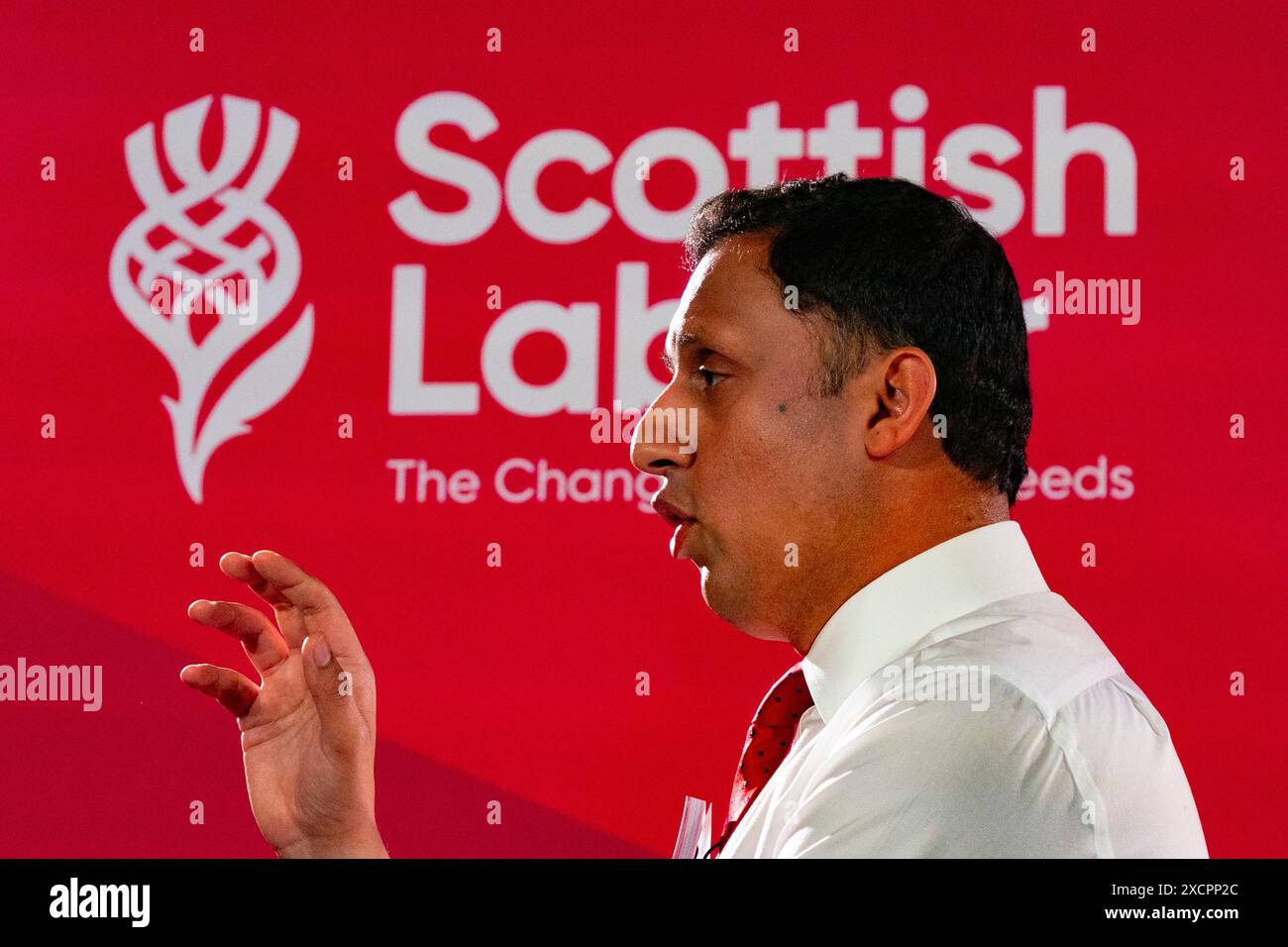 Édimbourg, Écosse, Royaume-Uni. 18 juin 2024. Le leader travailliste écossais Anas Sarwar lance aujourd'hui le manifeste des élections générales travaillistes écossaises au stade Murrayfield. Iain Masterton/Alamy Live News Banque D'Images