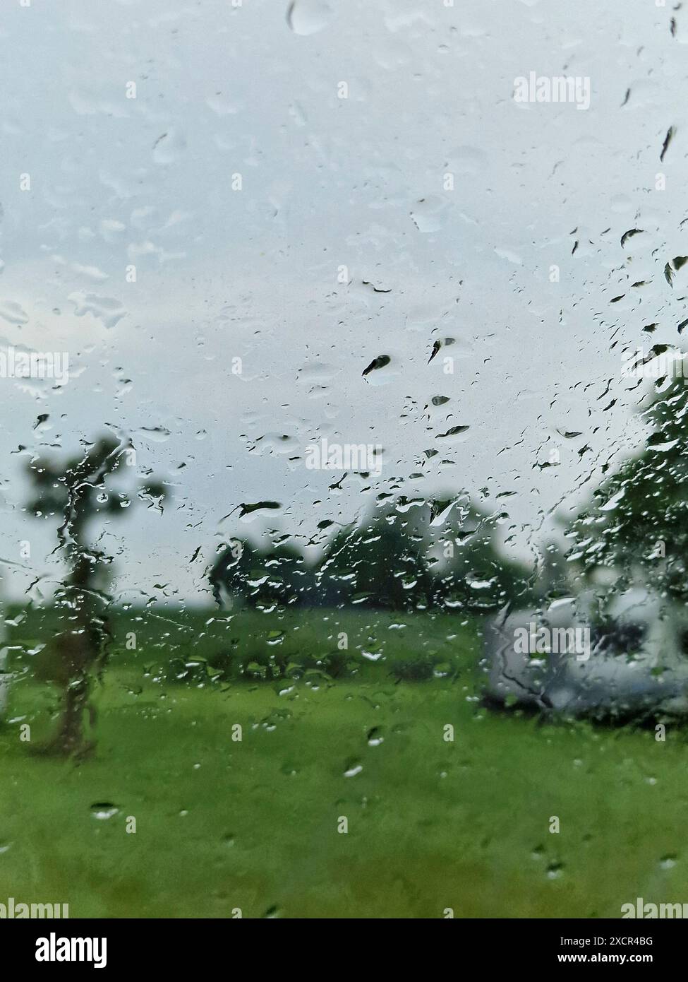 Jour de pluie sur le camping Banque D'Images