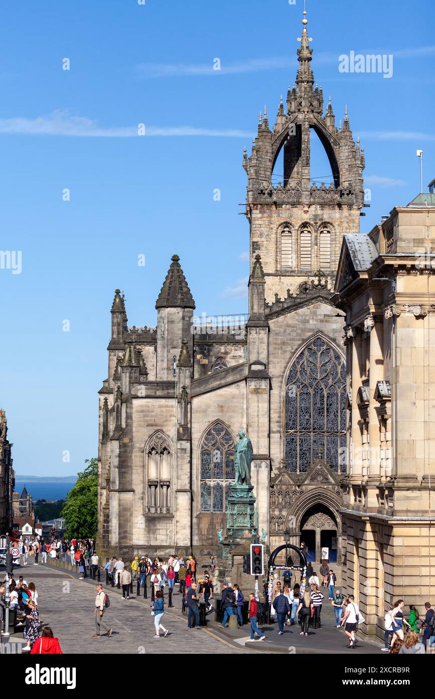 St Giles' Cathedral, ou High Kirk of Edinburgh, est une église paroissiale de l'Église d'Écosse dans la vieille ville d'Édimbourg Banque D'Images