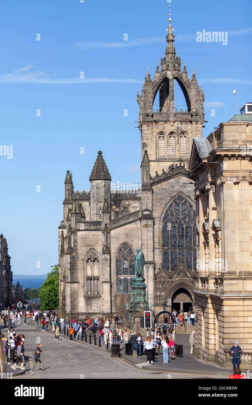 St Giles' Cathedral, ou High Kirk of Edinburgh, est une église paroissiale de l'Église d'Écosse dans la vieille ville d'Édimbourg Banque D'Images