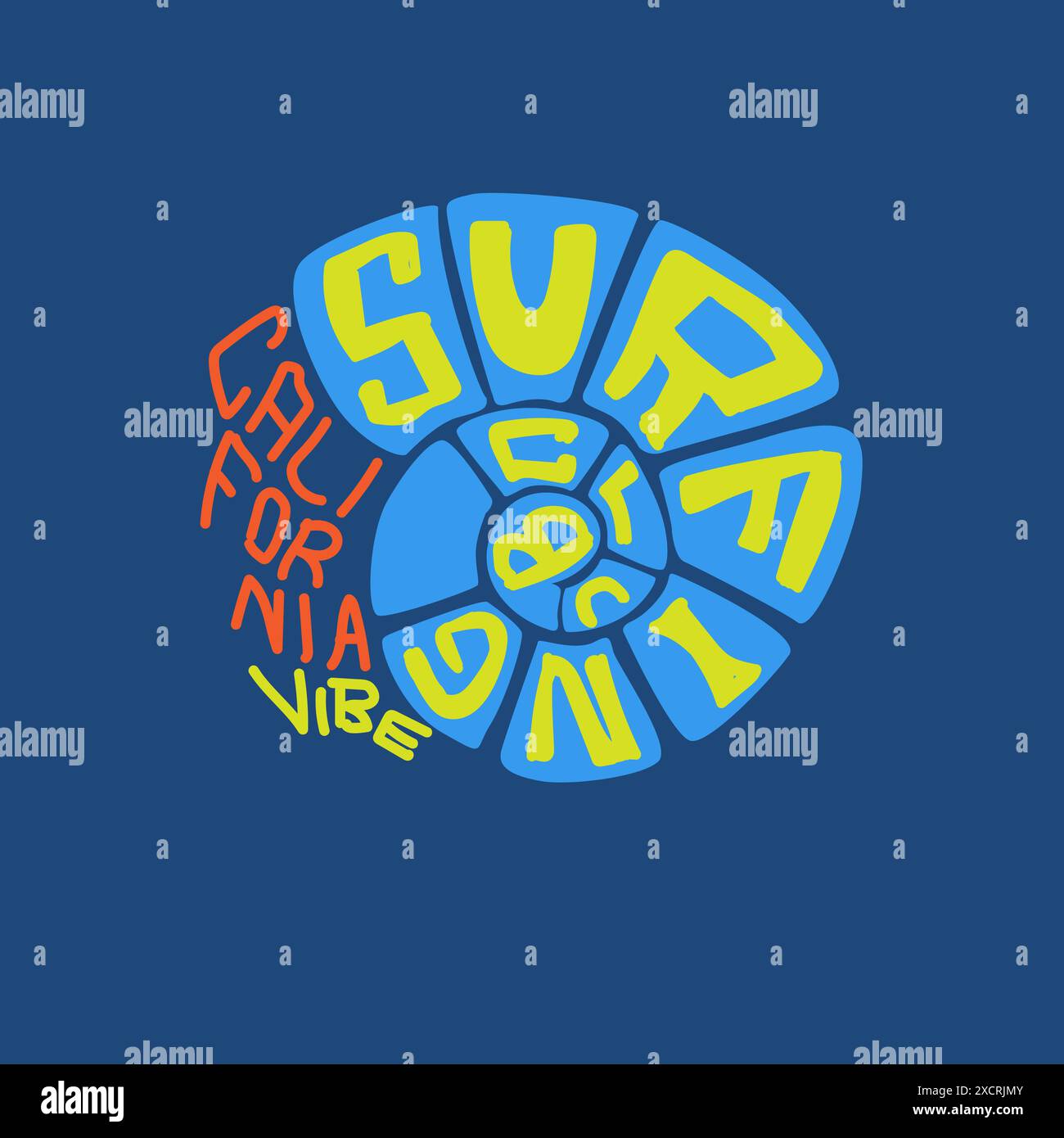 Surf Californie conception typographique de plage d'été Illustration de Vecteur