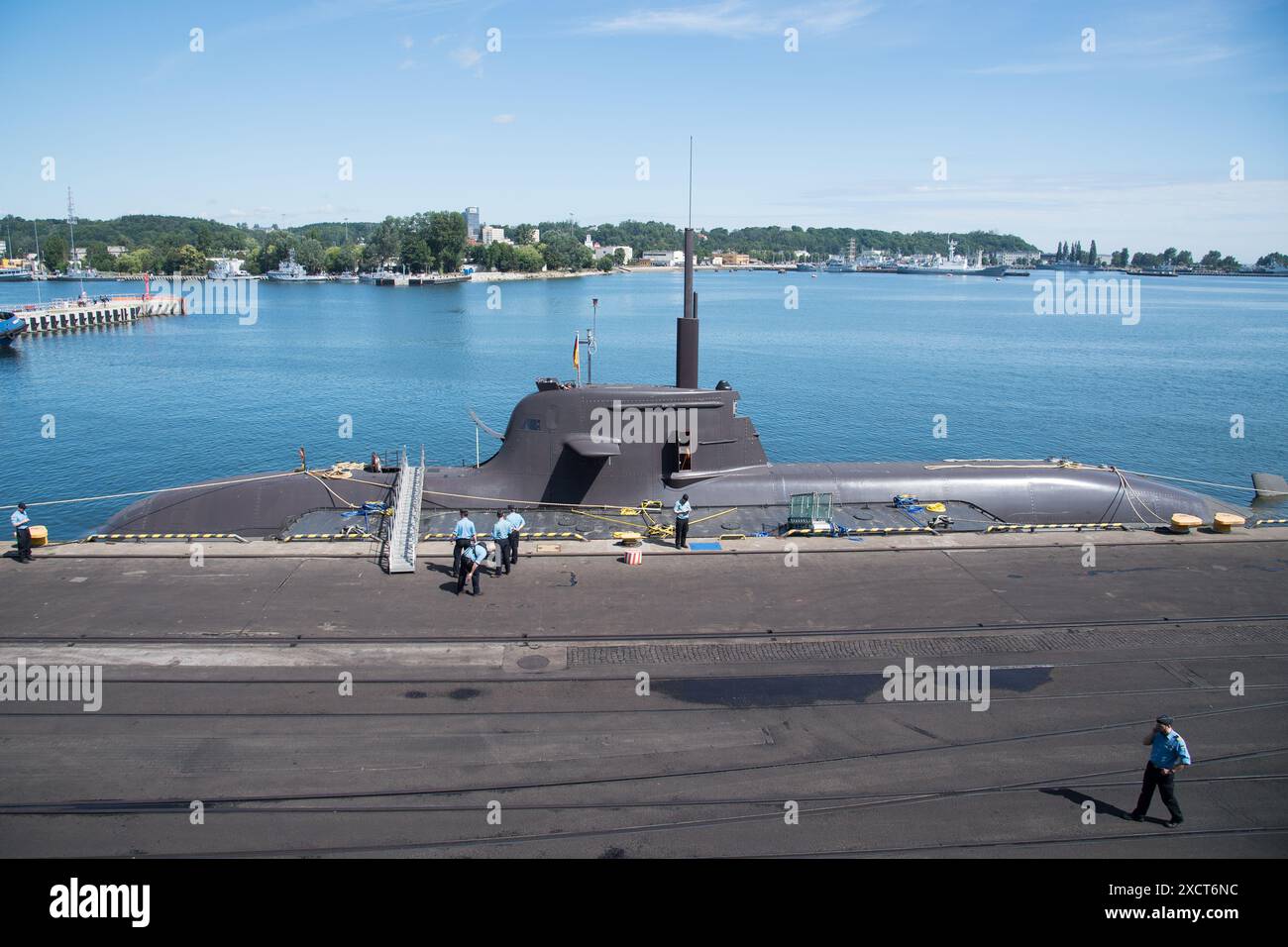 Gdynia, Pologne. 18 juin 2024. Le sous-marin allemand de type 212A U-31 (S181) de la Deutsche Marine (marine allemande) est arrivé au port de Gdynia © Wojciech Strozyk / Alamy Live News Banque D'Images