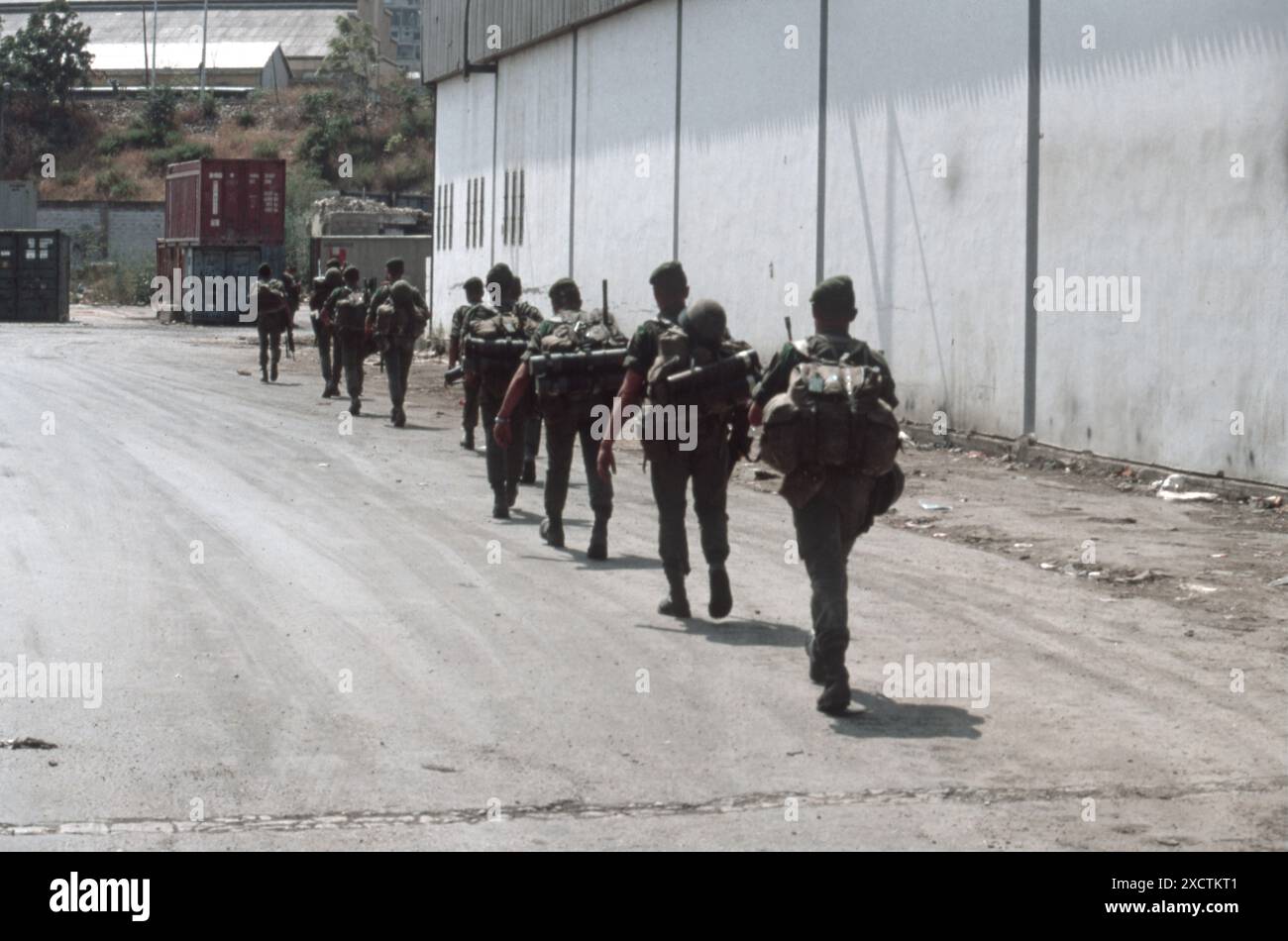 Liban Guerre 1982 Beyrouth / Lebeanonwar 82 - Force multinationale de maintien de la paix Parachutistes français Banque D'Images