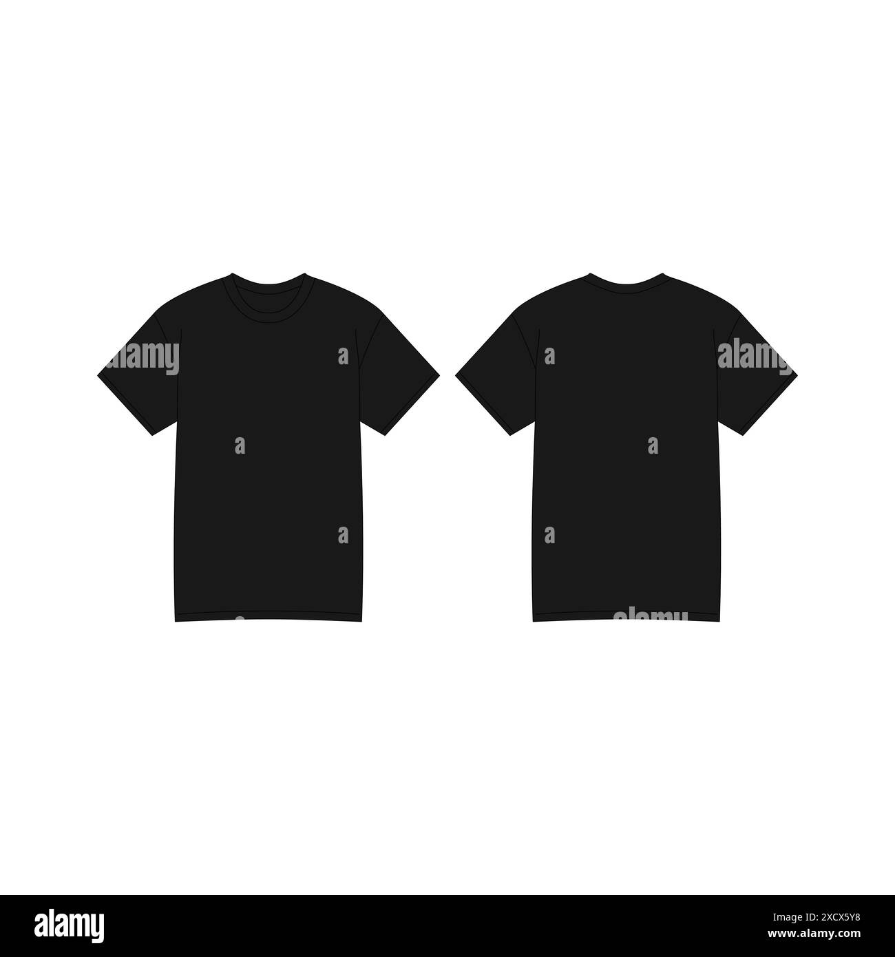 T-shirt noir pour hommes Realistic Mockup T-shirt à manches courtes modèle vêtements de mode Vector CAD Design T-shirts T-shirt noir pour hommes Realistic Mockup Illustration de Vecteur