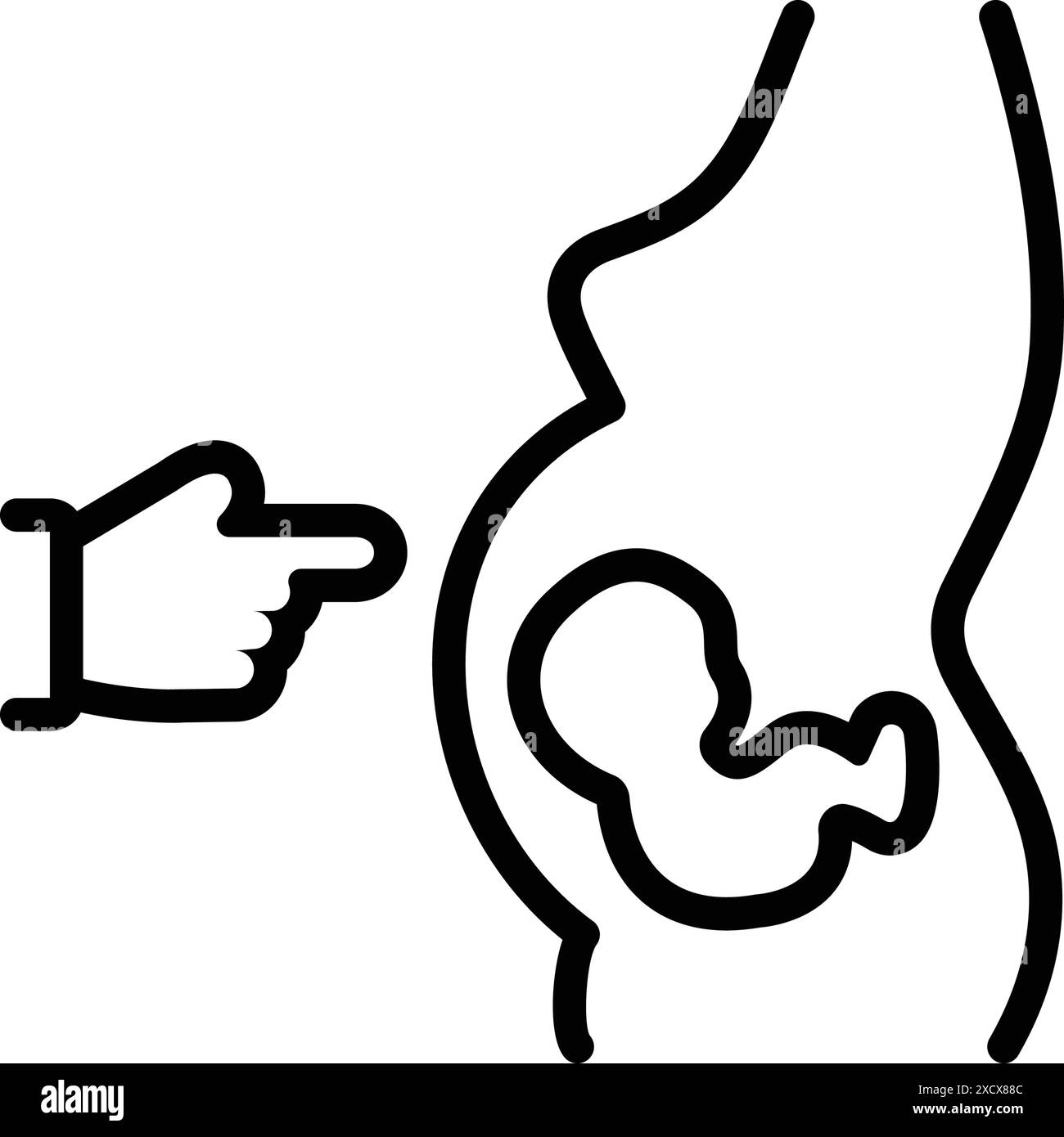 Icône pour elle, avec enfant, enceinte Illustration de Vecteur